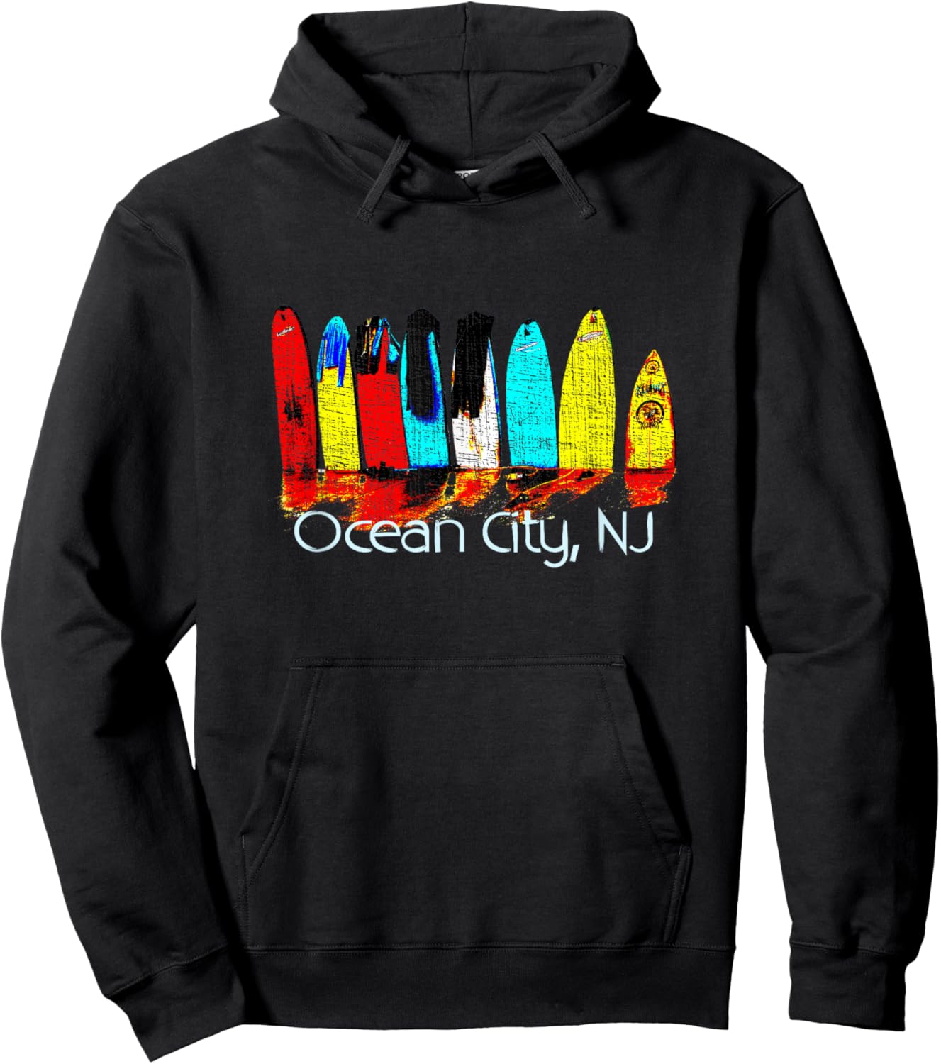 Ocean City New Jersey Surfing Hoodie - Hoodie | Black