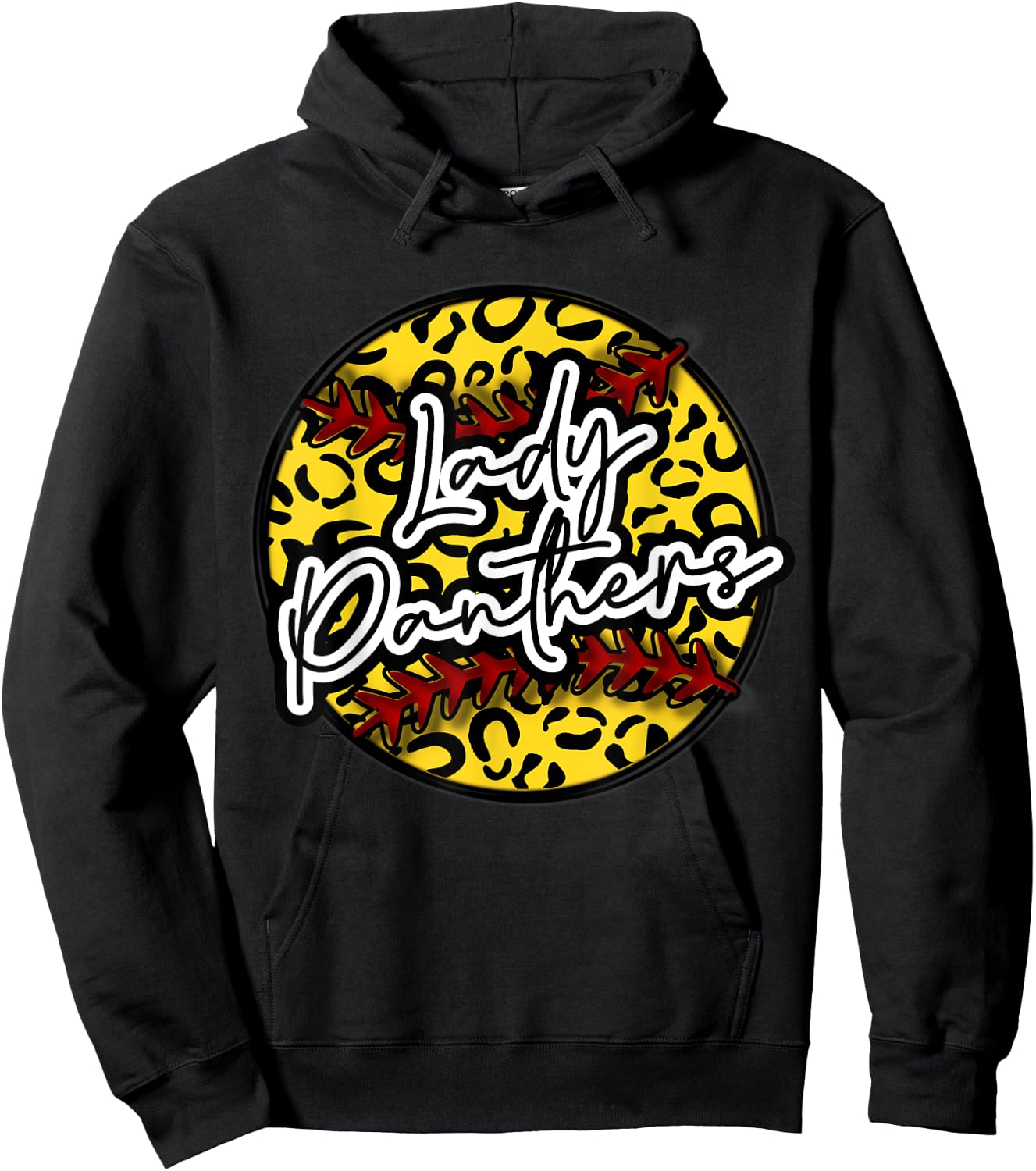 LADY PANTHER Leopard Cheetah Softball Team Trendy Cute Woman Hoodie - Hoodie | Black