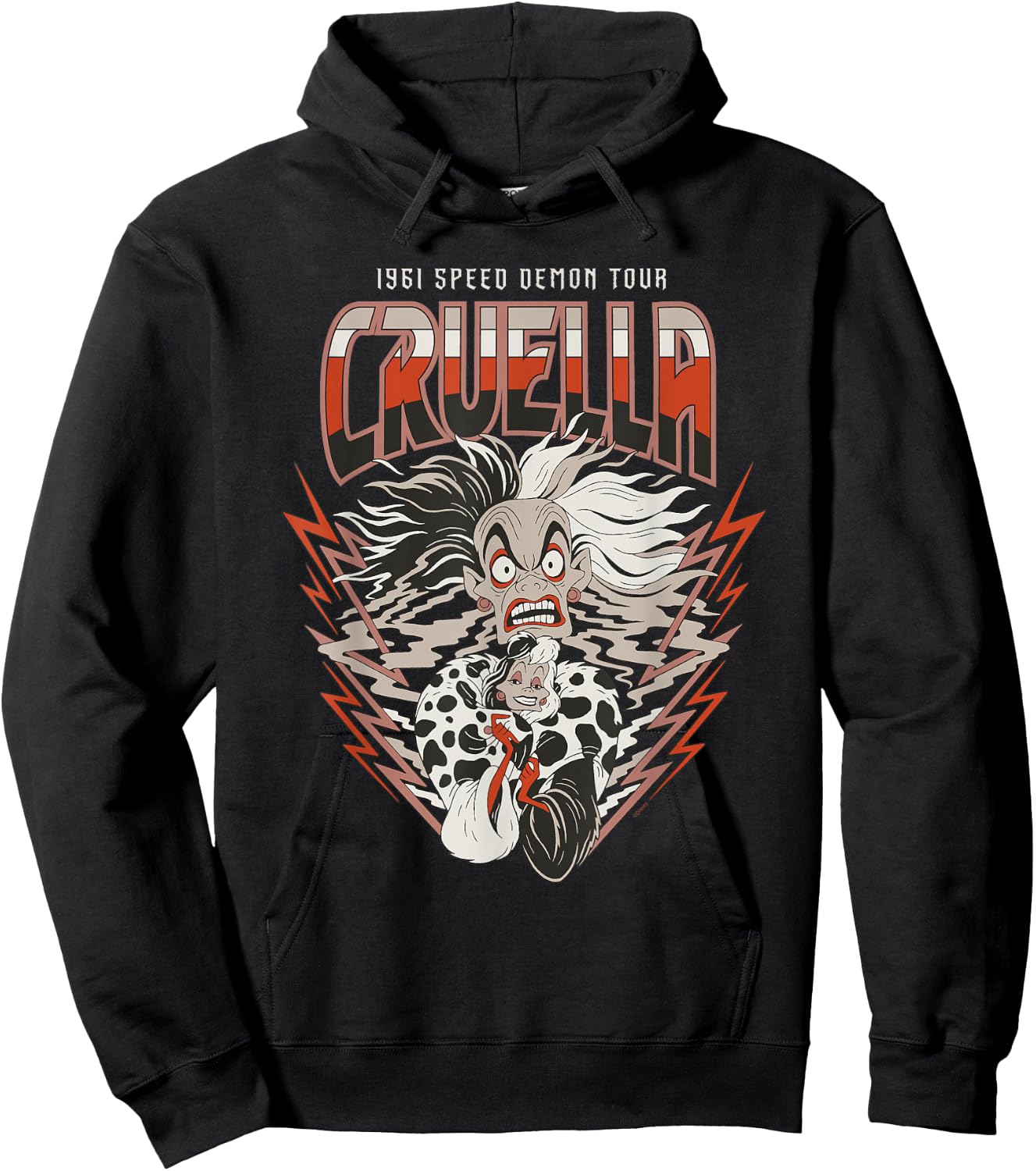 Disney Villains Cruella De Vil 1961 Speed Demon Tour Band Hoodie - Hoodie | Black