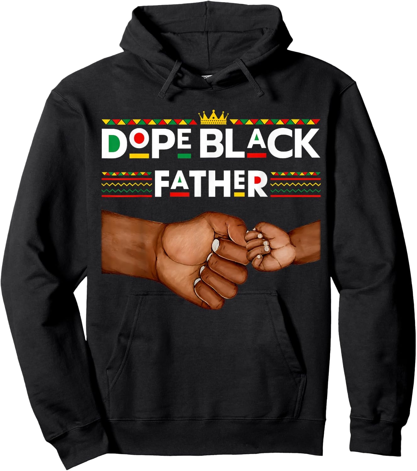 Dope Black Father Fathers Day African American Pride Dad Men Hoodie - Hoodie | Black