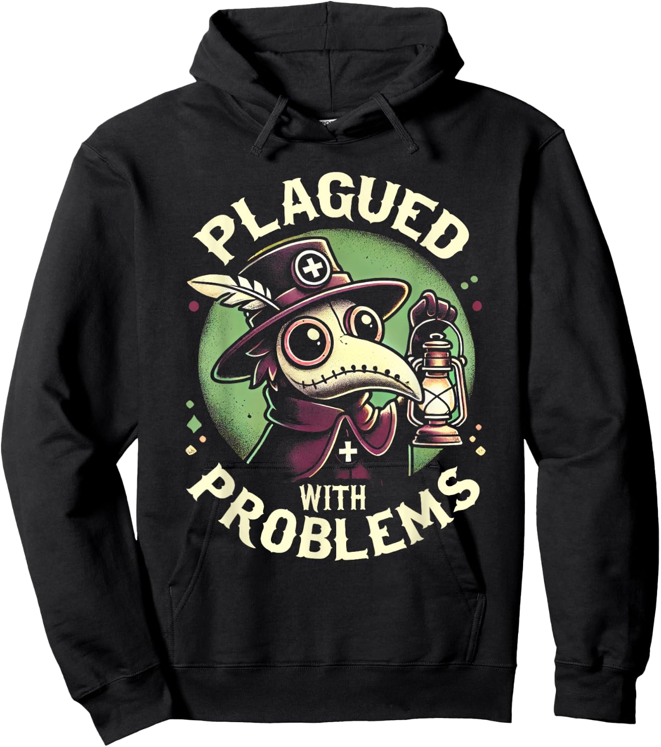 Plagued With Problems Gothic Occult Pestheiler Plague Doctor Hoodie - Hoodie | Black