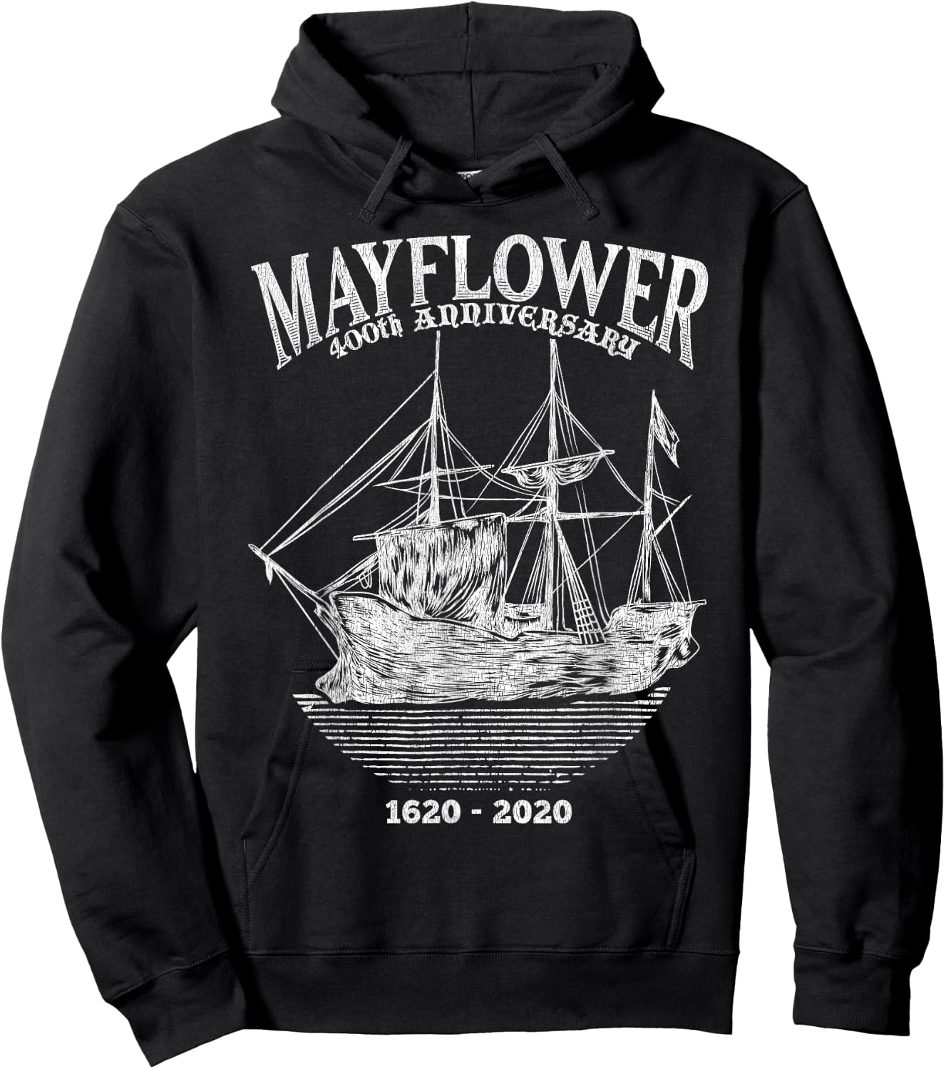 Mayflower 400 Year 400th Anniversary Pilgrim Ship 1620-2020 Hoodie - Hoodie | Black