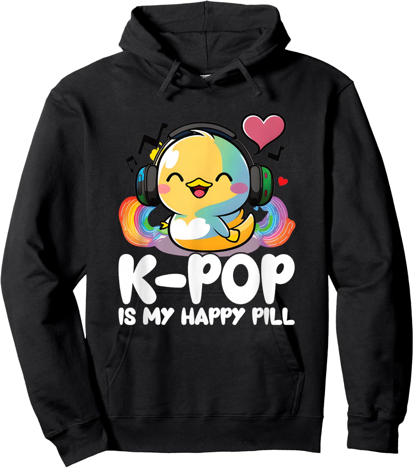 Kpop Fan Happy Pill Duck Merch K-pop Merchandise K Pop Items Hoodie - Hoodie | Black