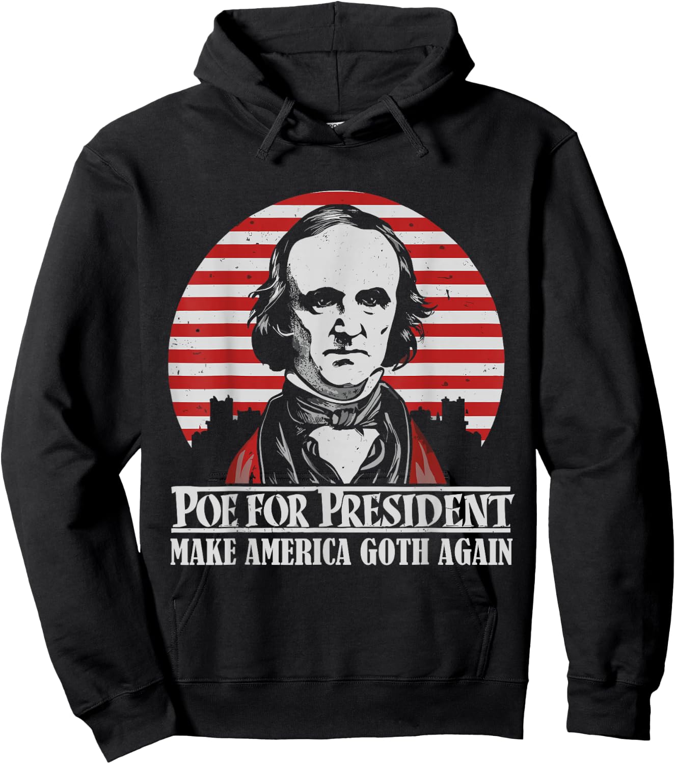 Gothic Edgar Allan Poe for President The Raven Dark Academia Hoodie - Hoodie | Black