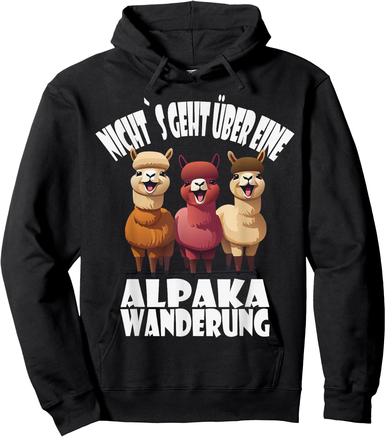 Alpaka Wanderung, lustiges Alpaka und Lama Spruch Hoodie - Hoodie | Black
