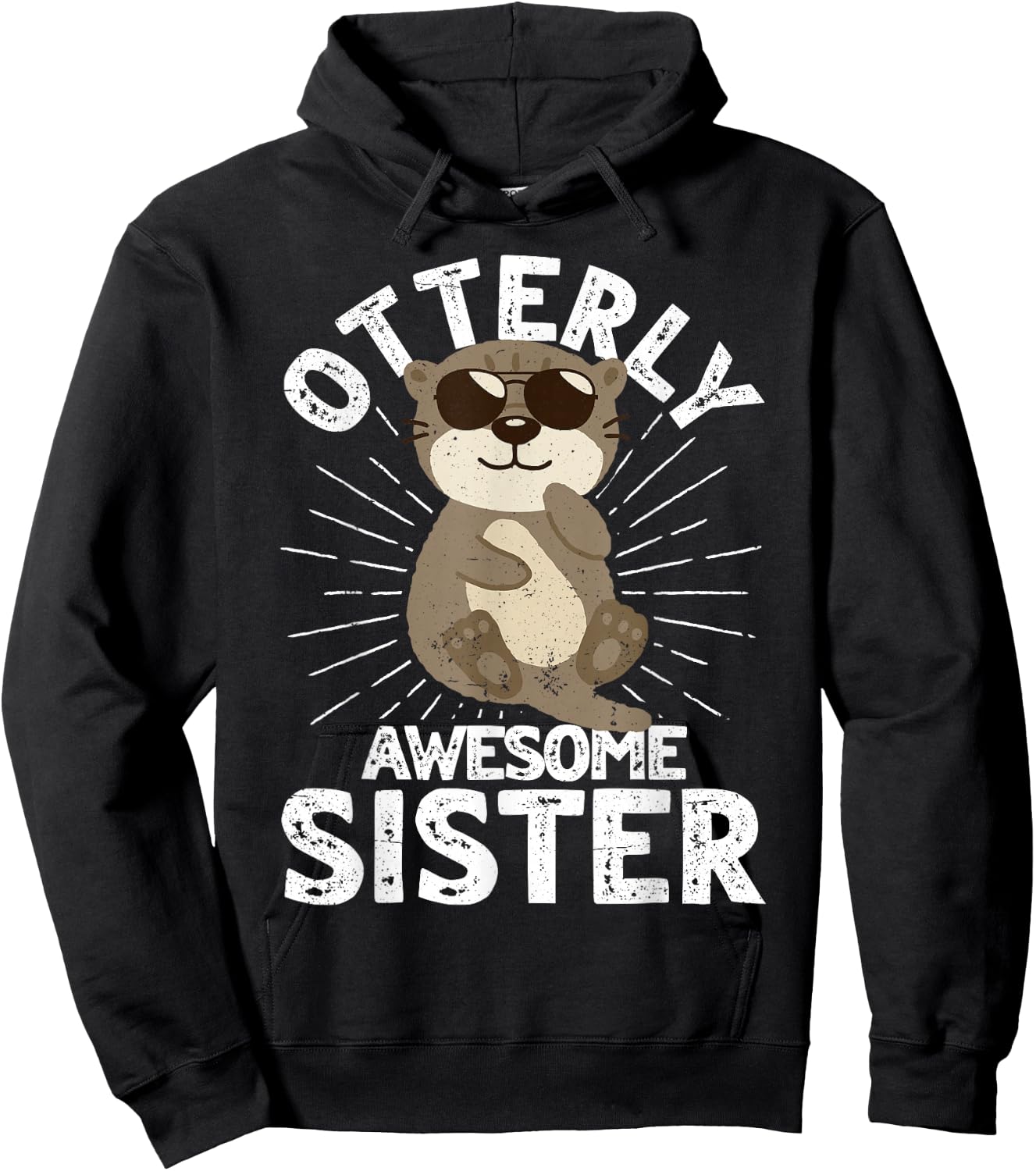 Funny Sister Otterly Awesome Sister Otter Graphic Hoodie - Hoodie | Black