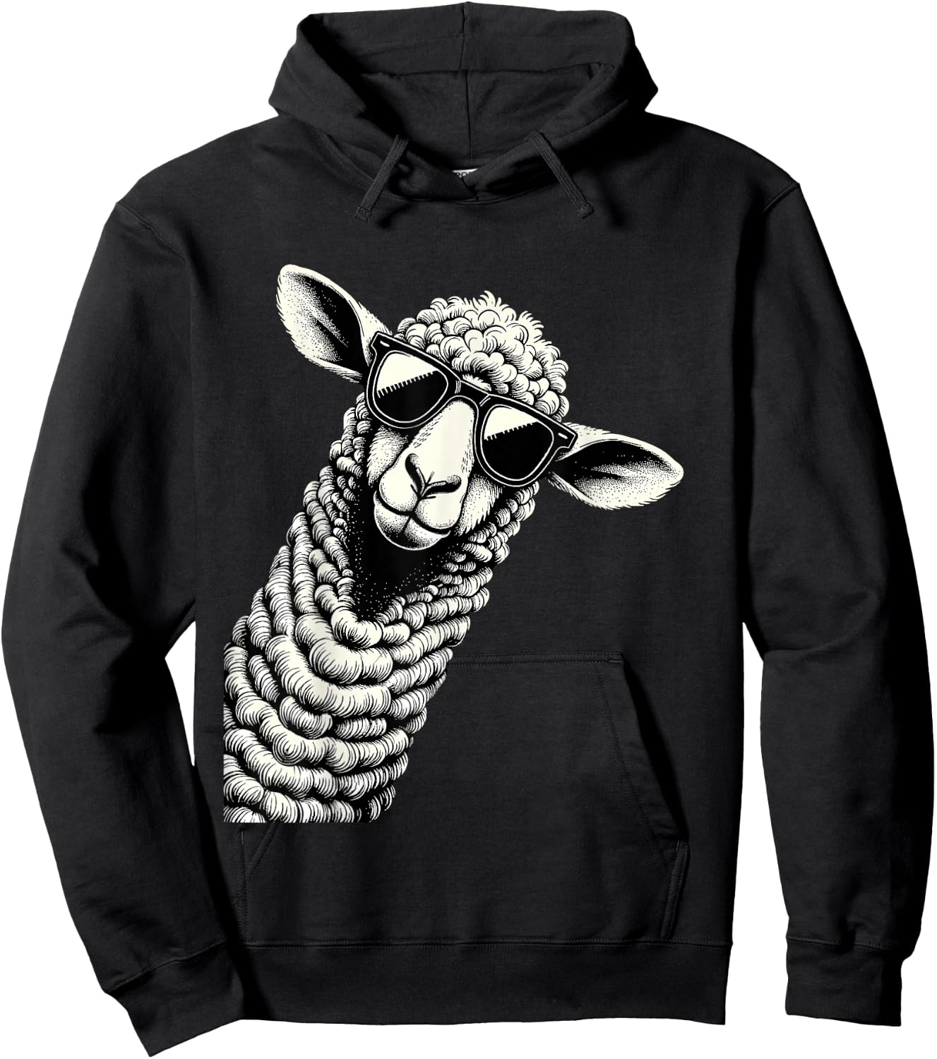 Funny Sheep Wearing Sunglasses for Farmers Sheep Herder Hoodie - Hoodie | Black