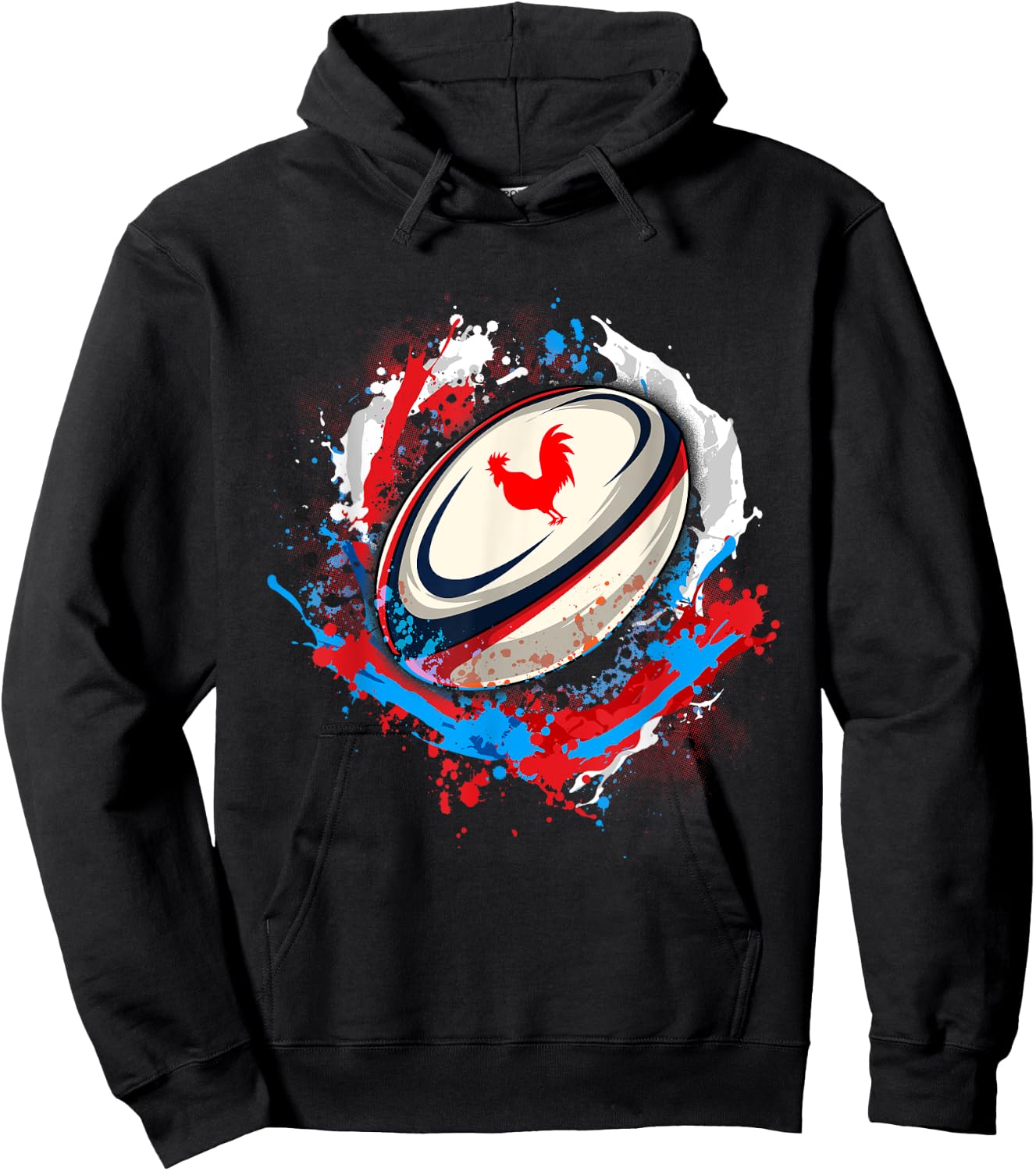 Rugby Shirt Player Child Man Flag Rooster Men Women , Black, S Hoodie - Hoodie | Black