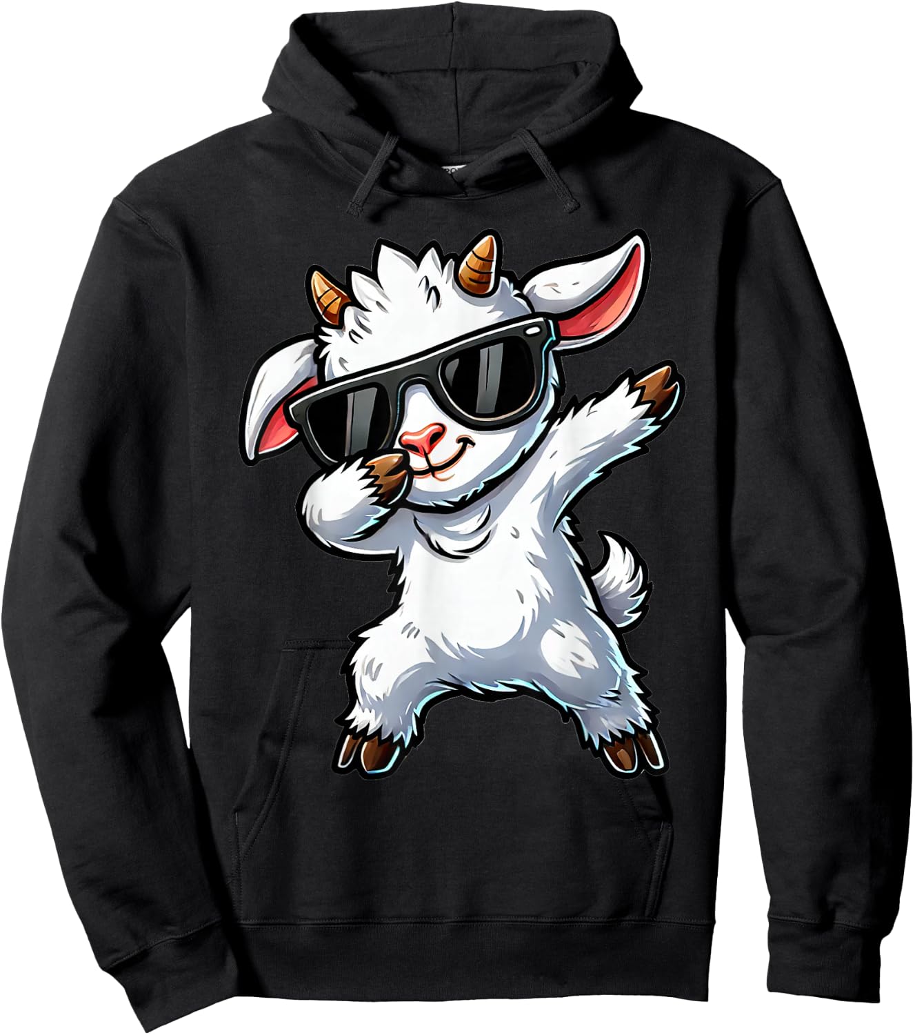 Dabbing Cute Goat | Funny Goat on Dabben Gift Goat , black Hoodie - Hoodie | Black