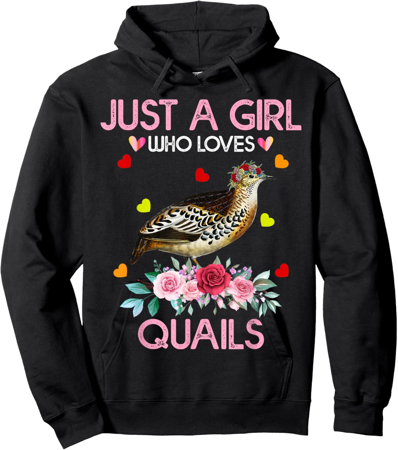 Quail Bird Shirt Just A Girl Who Loves Quails Hoodie - Hoodie | Black