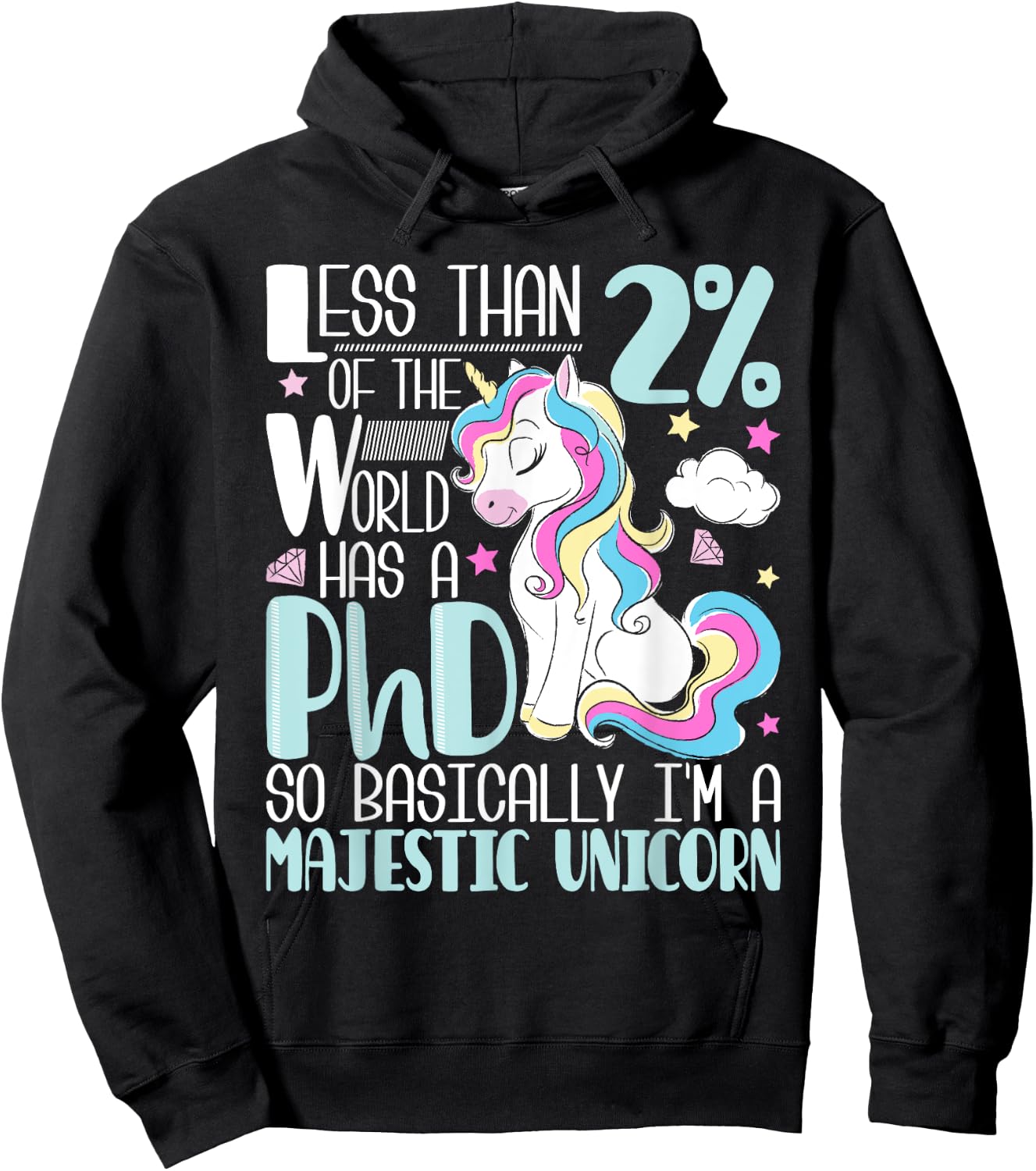 Majestic Unicorn - PhD Graduate Ph.D. Graduation Doctorate Hoodie - Hoodie | Black