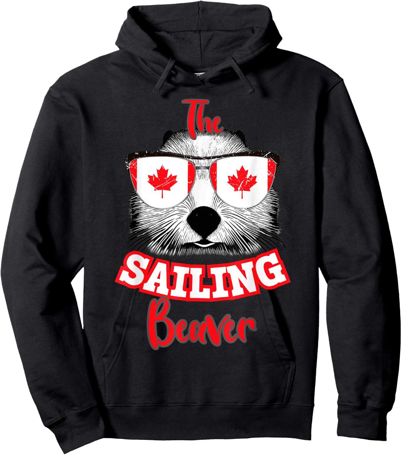 Canadian Flag 1st of July The Sailing Beaver Canada Day Hoodie - Hoodie | Black