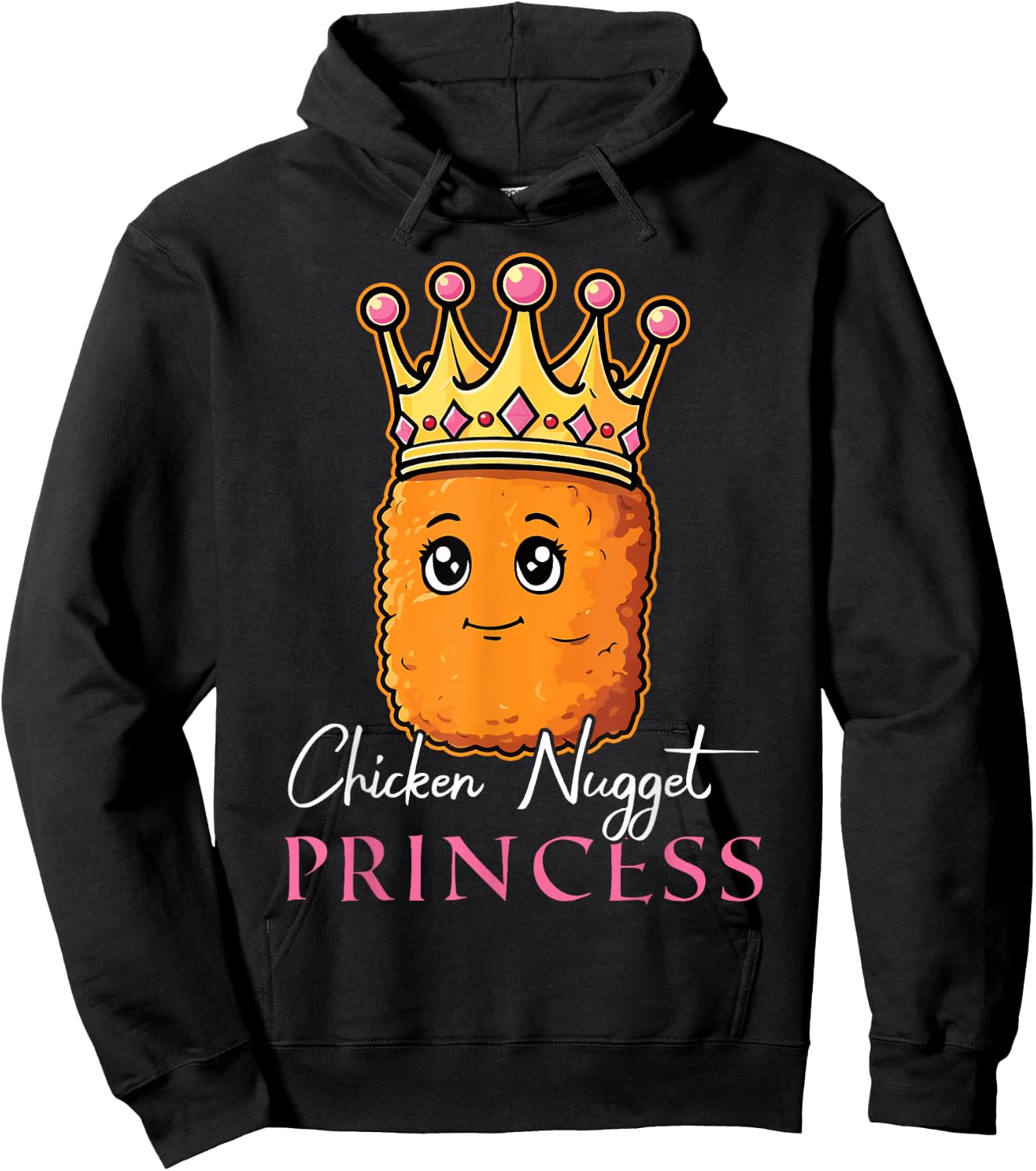 Chicken Nugget Princess Cute Nugget Girl Funny Chicken Hoodie - Hoodie | Black
