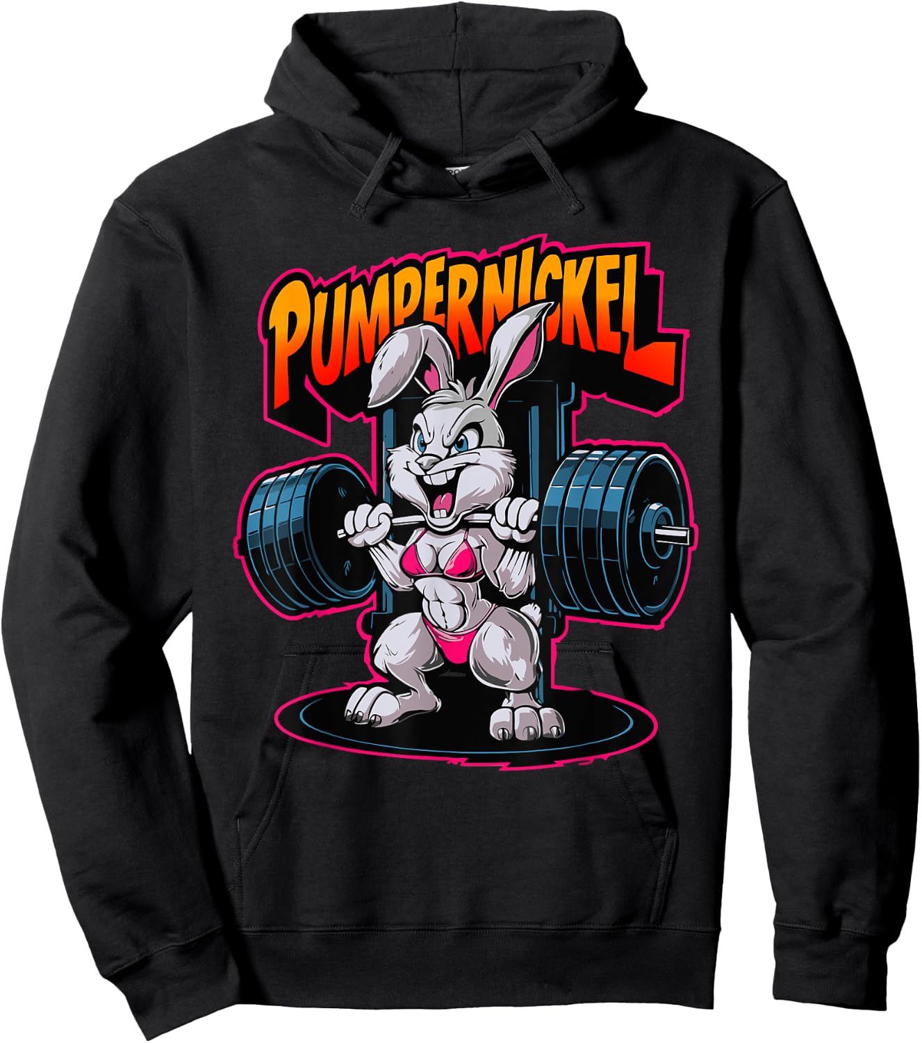 Gym Workout Sport Rabbit Pumpenickel , black Hoodie - Hoodie | Black