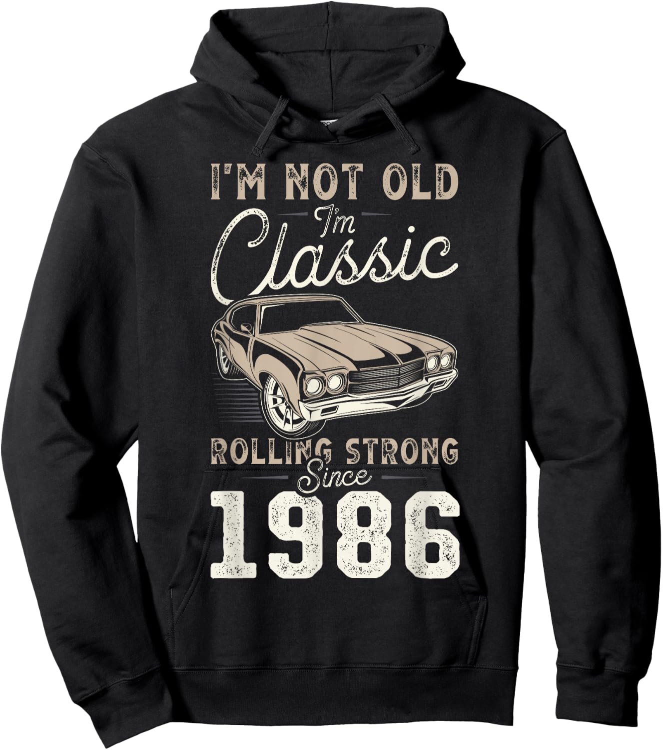 Voiture classique née en 1986 40e anniversaire Hoodie - Hoodie | Black