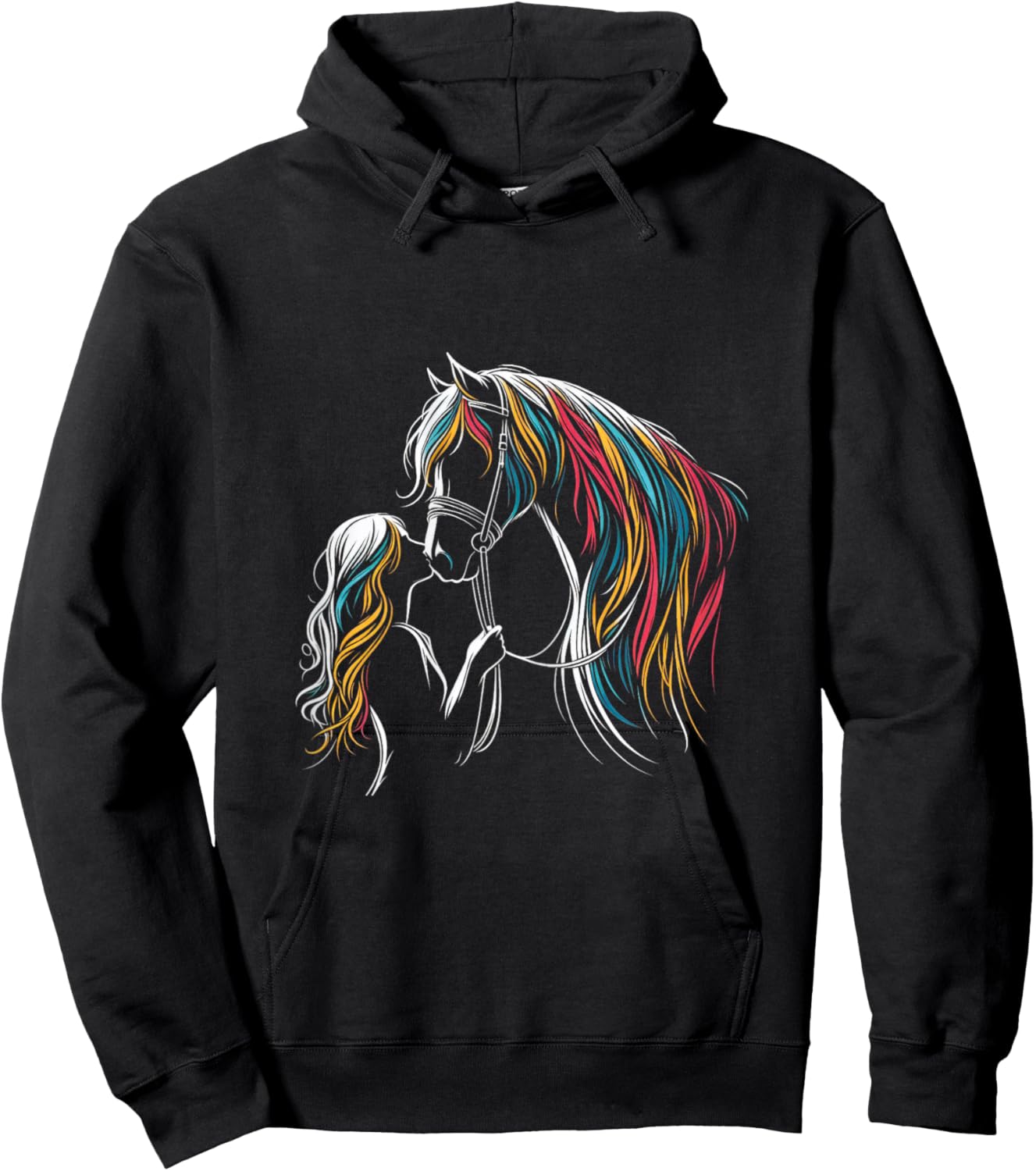 Girl Woman Riding Rider Squire Riding Gift , Black Hoodie - Hoodie | Black