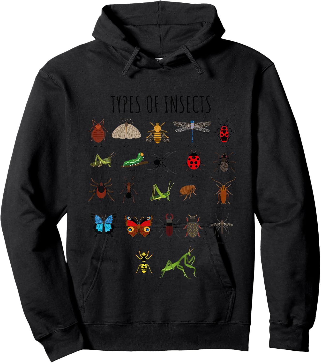 Types of Insect Bug Identification Science Hoodie - Hoodie | Black