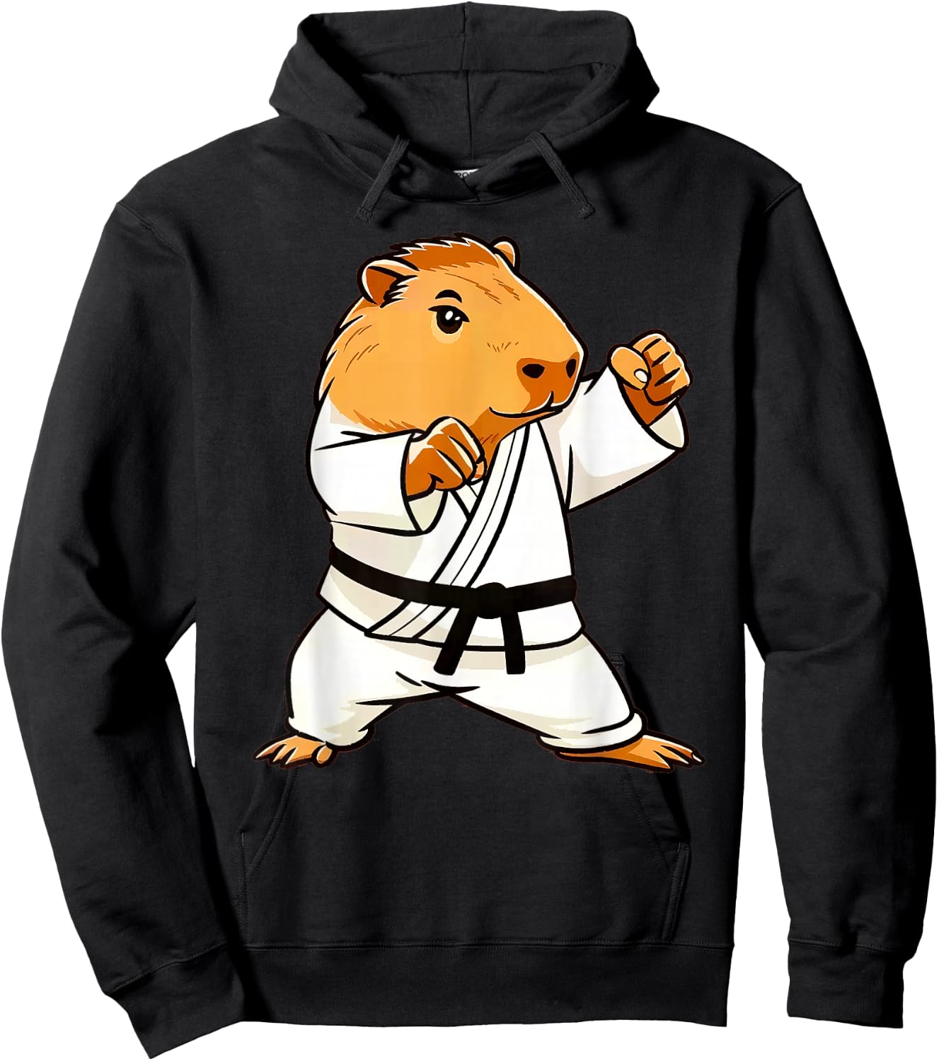 Karate Capybara Funny Martial Arts MMA Men Teen Boys Kids Hoodie - Hoodie | Black