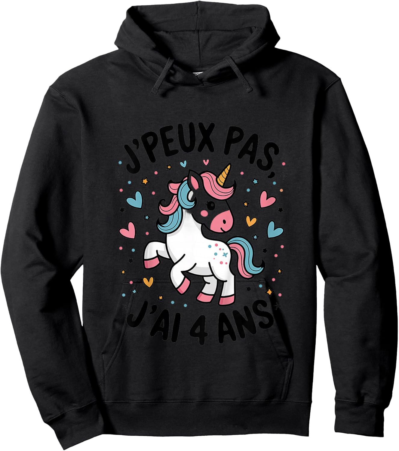 Enfant J'peux Pas J'ai 4 ans Unicorn Top Girl , white, 2 Hoodie - Hoodie | Black