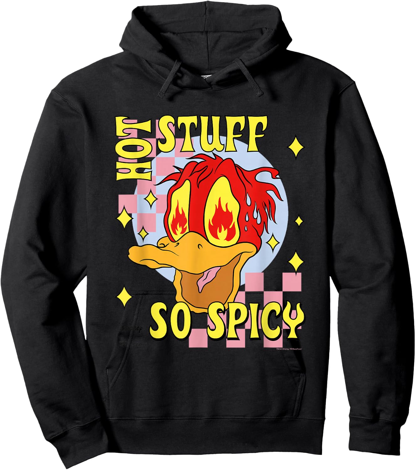 Disney Hot Ones Donald Duck Hot Stuff So Spicy Melting Face Hoodie - Hoodie | Black