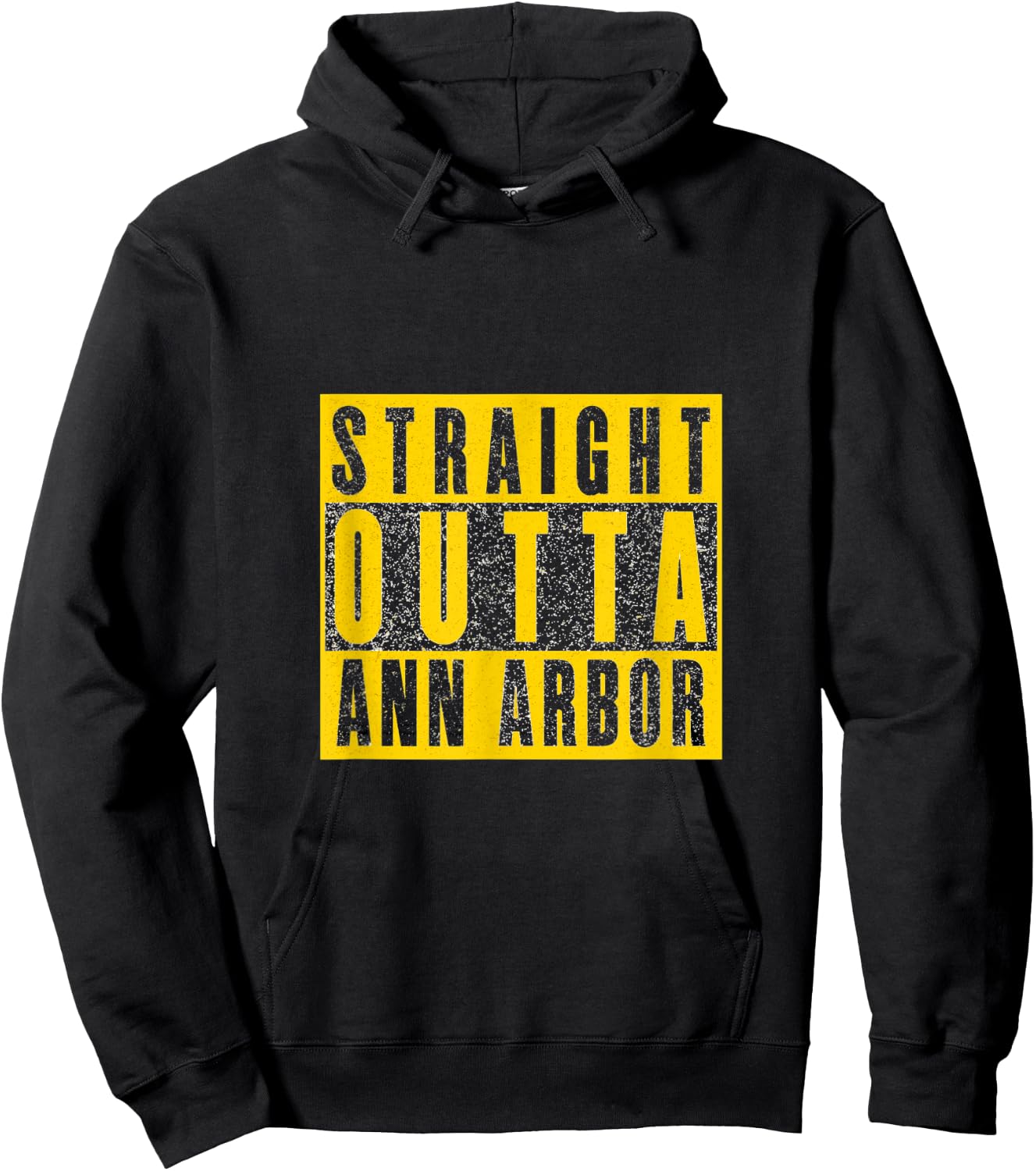 Straight Outta Ann Arbor Hail Go Blue Hoodie - Hoodie | Black