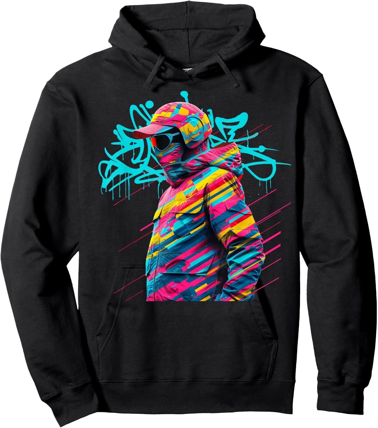 Vibrant Urban Street Art Graffiti Style Design Hoodie - Hoodie | Black
