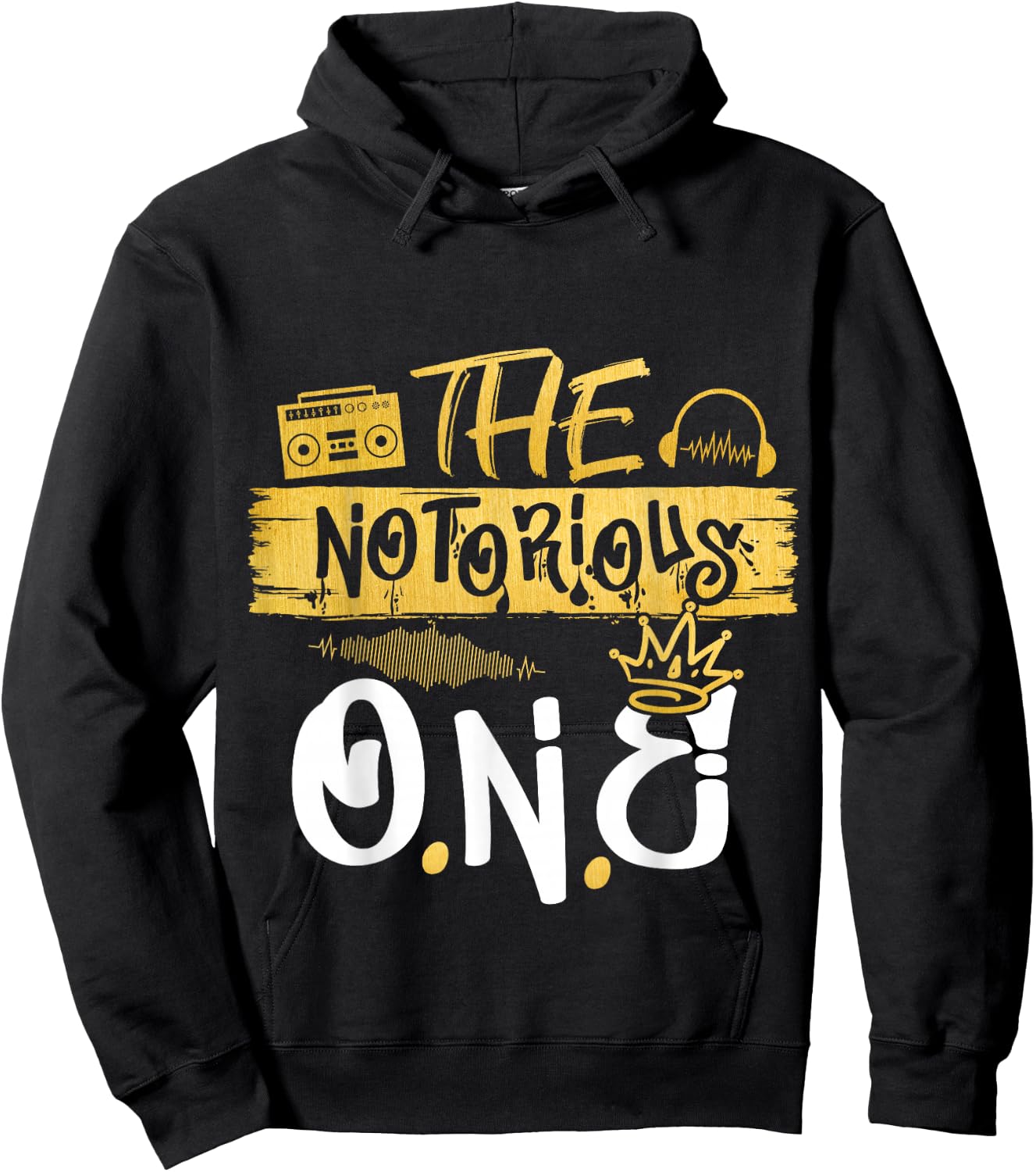The Notorious One Old School Hip Hop 1st Birthday Hoodie - Hoodie | Black
