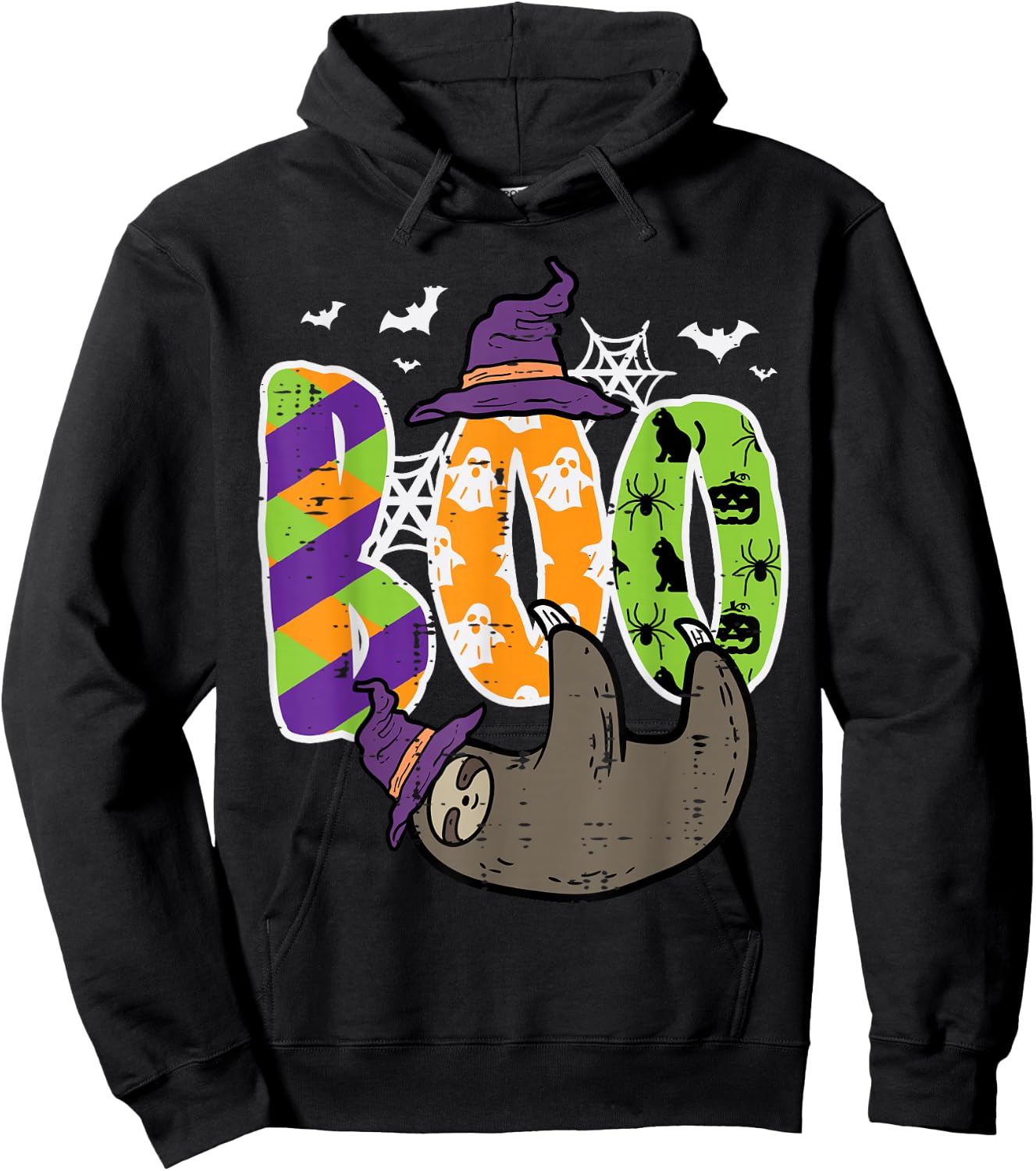 Halloween Sloth Boo Lazy Costume Men Women Boys Girls Kids Hoodie - Hoodie | Black