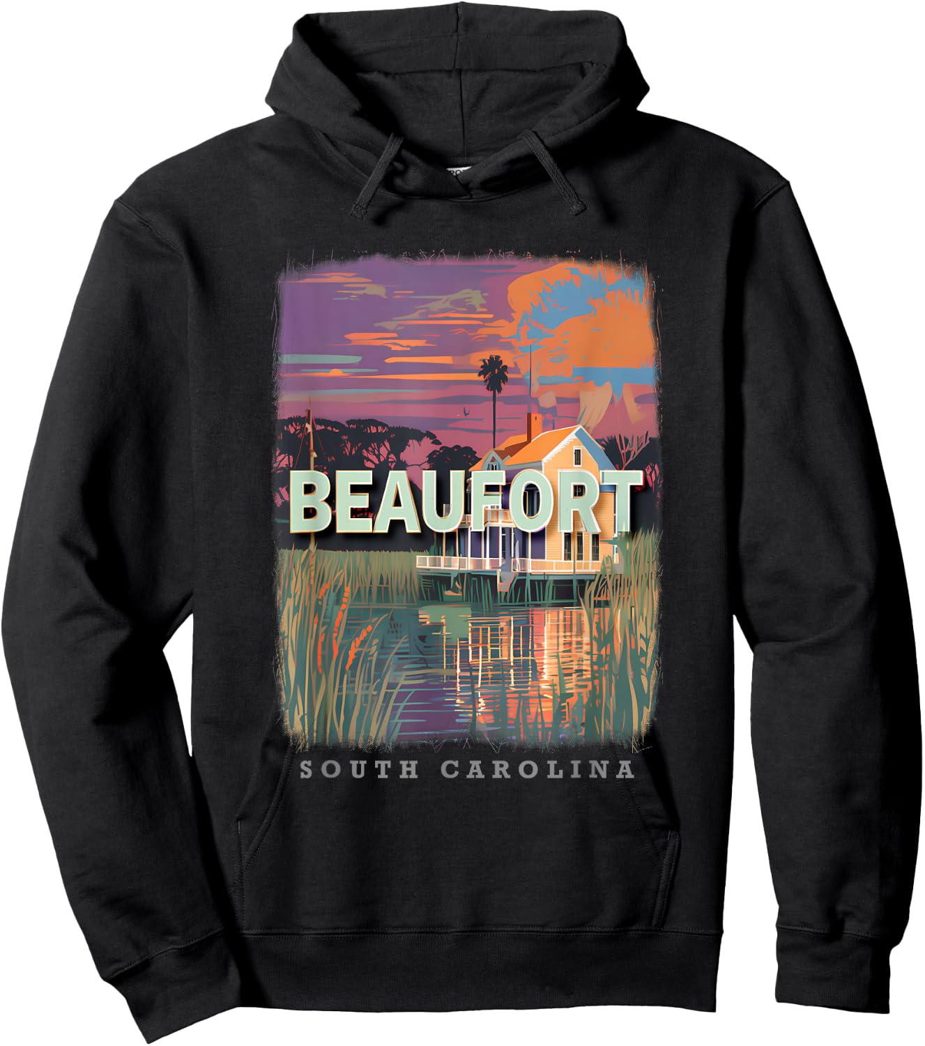 Beaufort South Carolina SC Lowcountry Charm SD918 Hoodie - Hoodie | Black