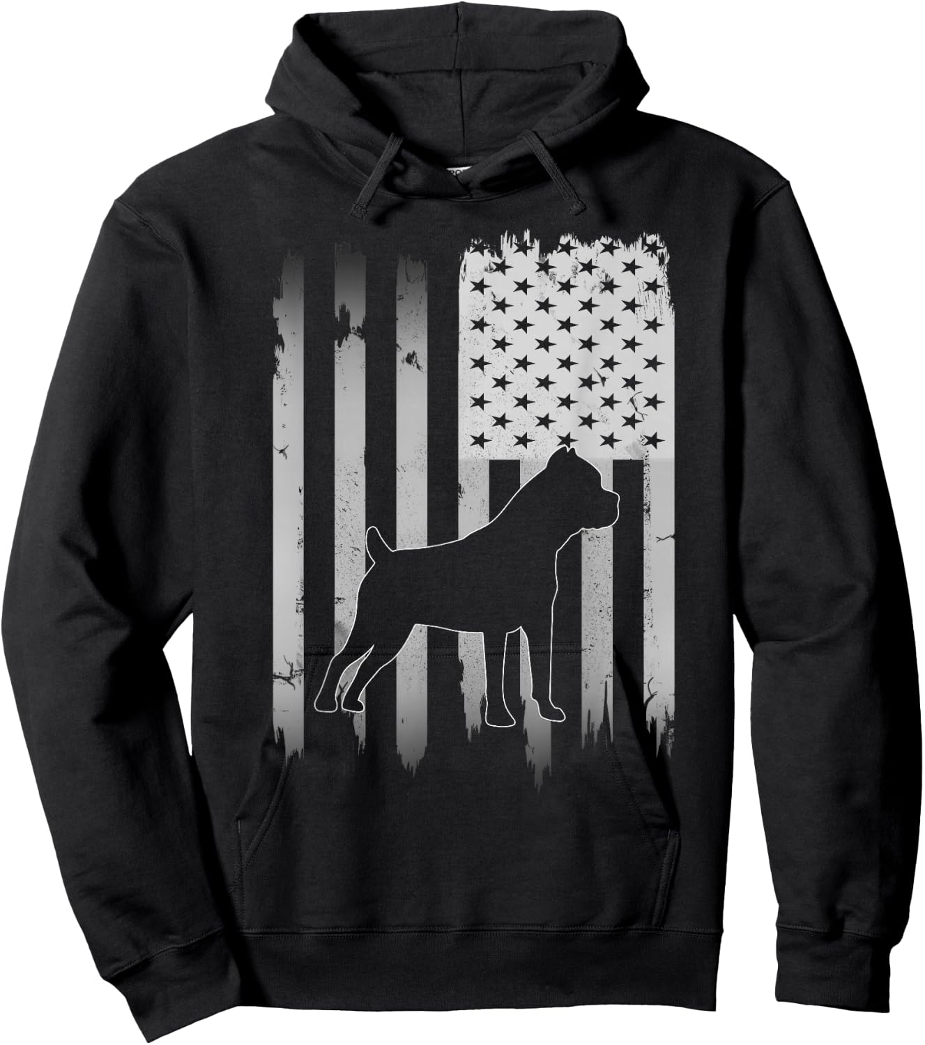 Cane Corso Dog USA American Flag 4th of July Hoodie - Hoodie | Black
