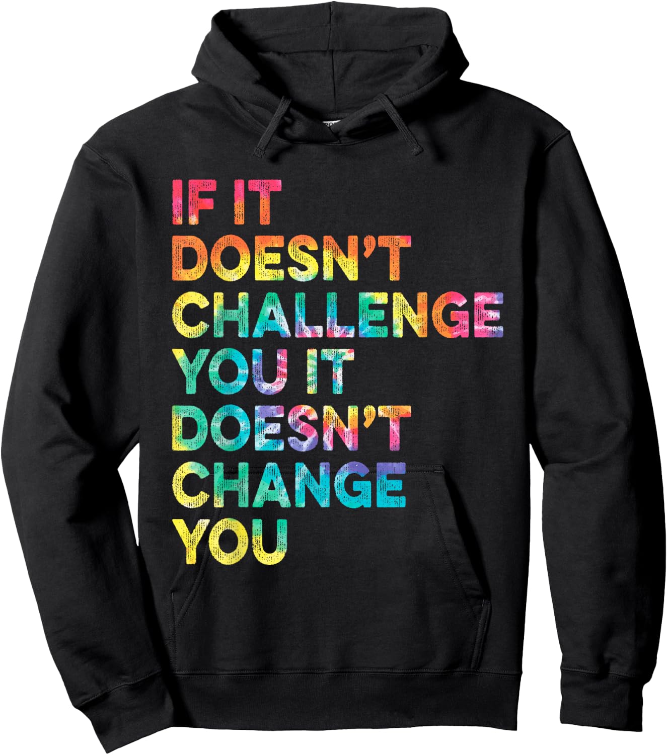 If It Doesn't Challenge You Inspirational Motivational Quote Hoodie - Hoodie | Black