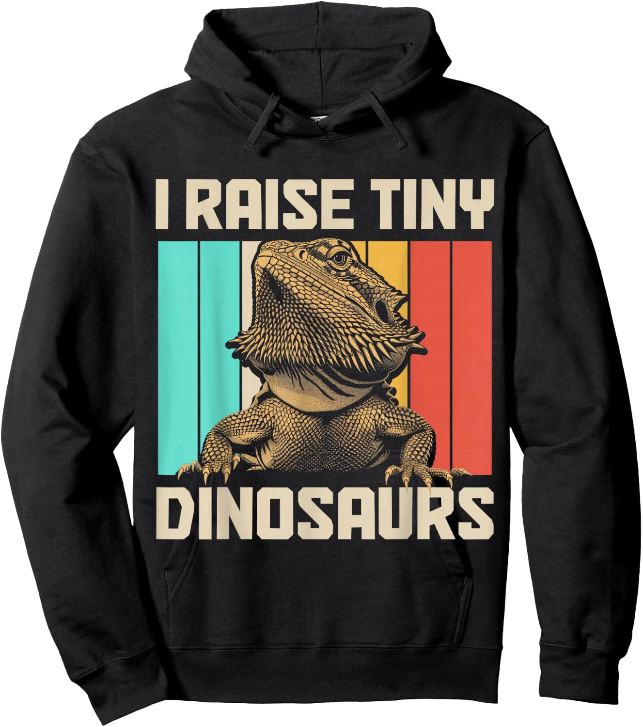 Bearded Dragon I Raise Tiny Dinosaurs Funny Reptile Lover Hoodie - Hoodie | Black