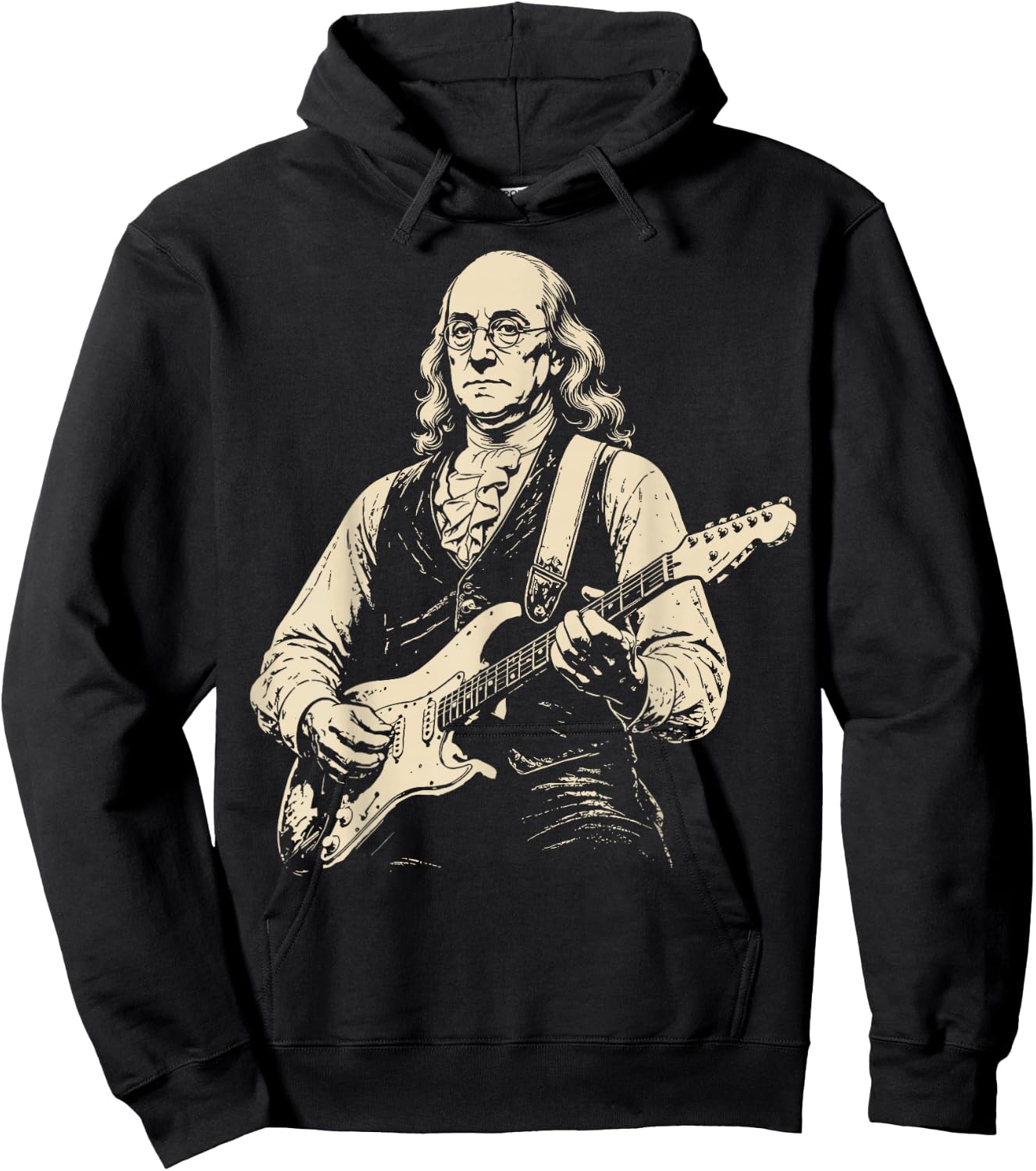 250 Years Ben Franklin Playing Guitar 4th of July 1776 2026 Hoodie - Hoodie | Black