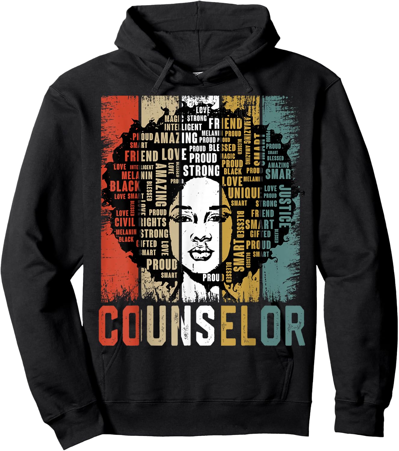 Counselor Afro African American Women Black History Month Hoodie - Hoodie | Black