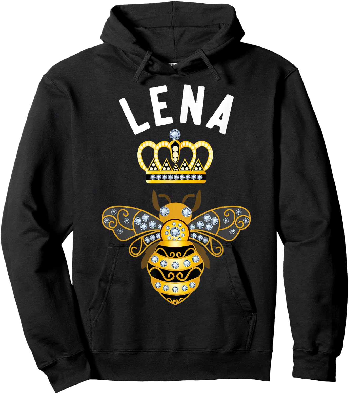 Lena Name Lena Birthday Gifts Queen Crown Bee Lena Hoodie - Hoodie | Black