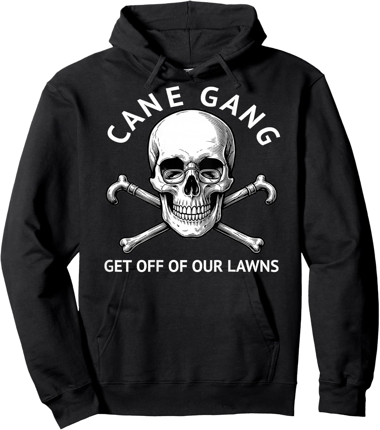 Funny Senior Citizens Cane Gang Get Off Our Lawns Aging Fun Hoodie - Hoodie | Black