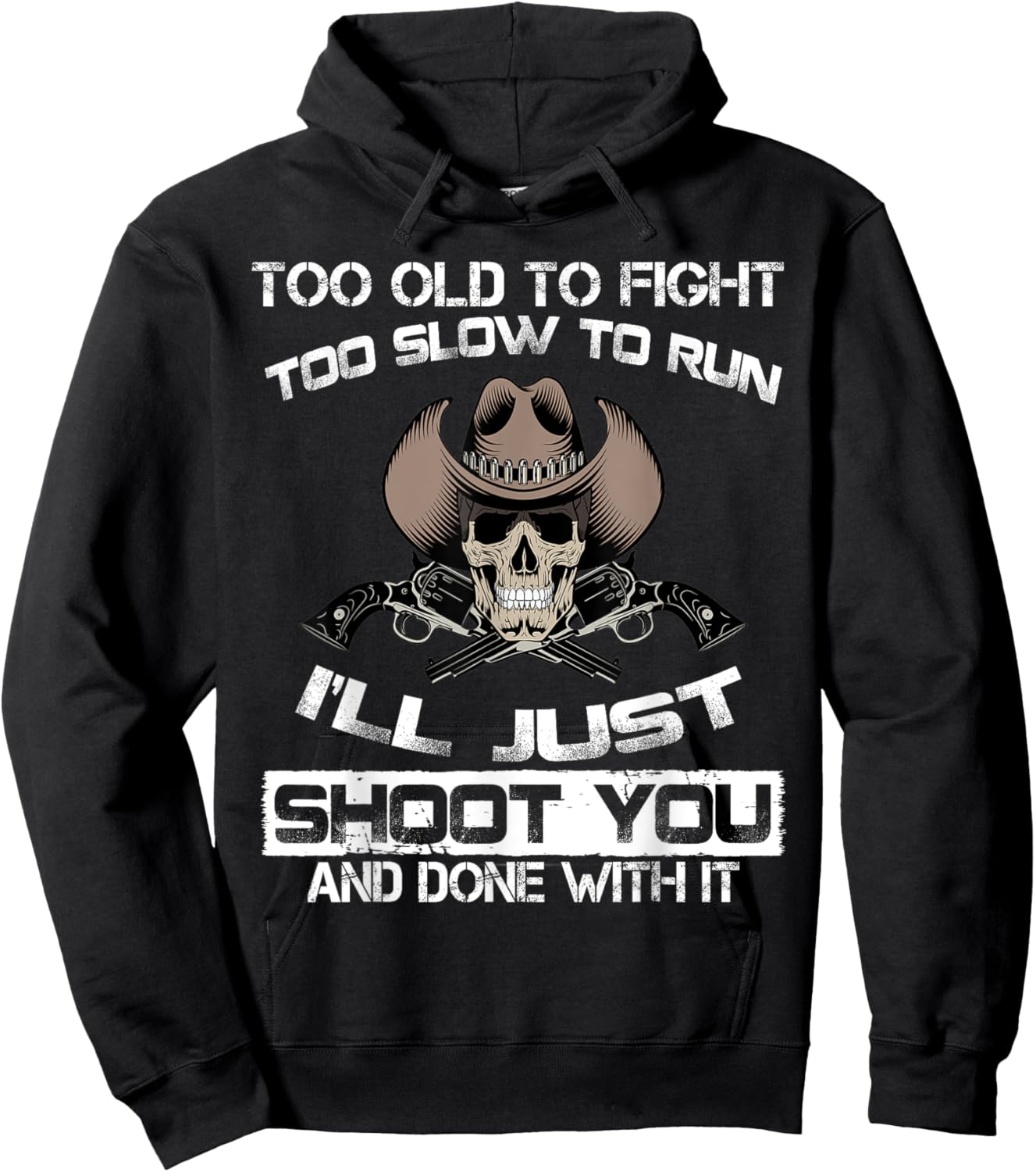 Old Man With Gun T shirt - Funny American Gun Quotes Hoodie - Hoodie | Black