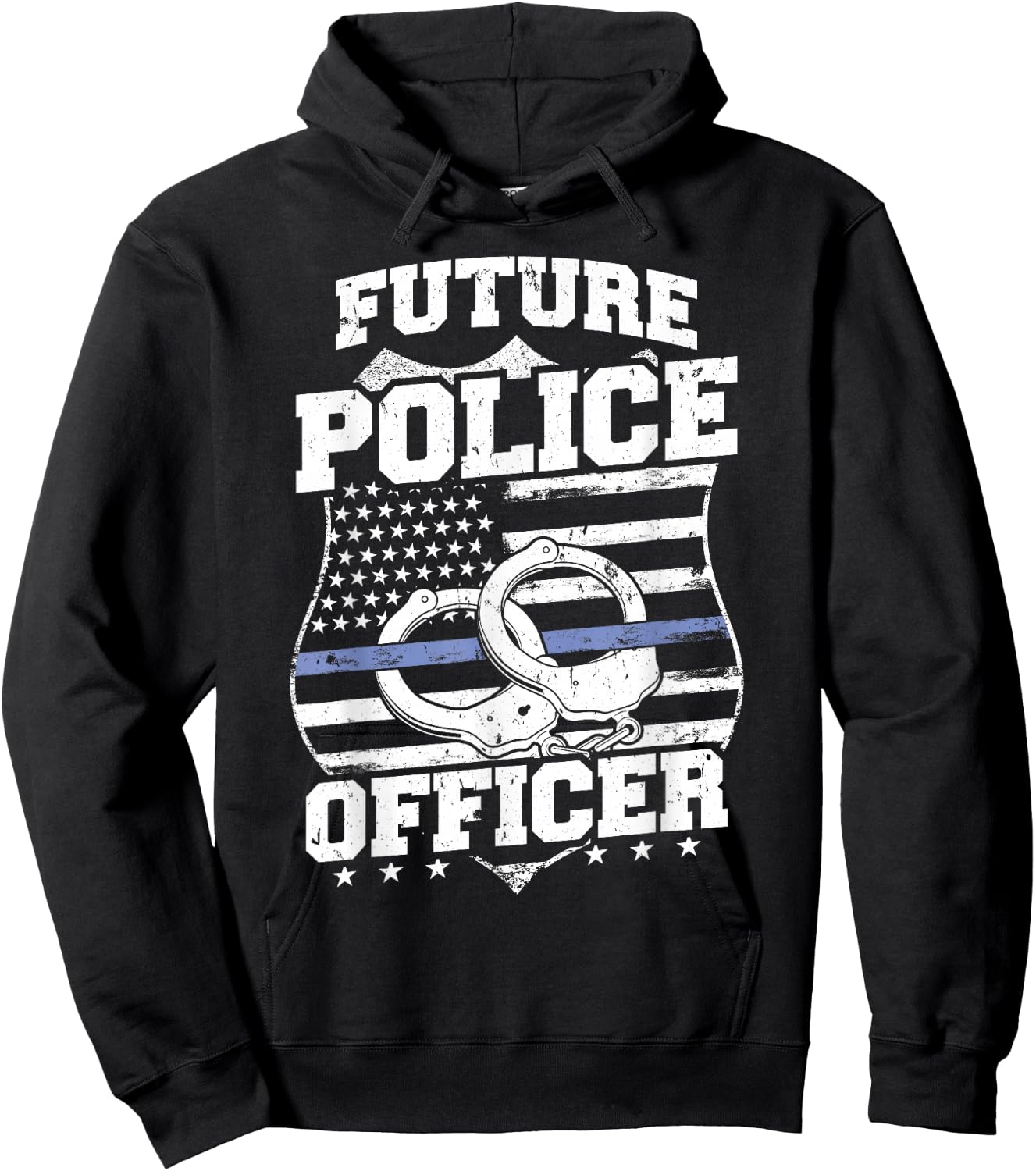 Cop Blue Line Future Police Officer Hoodie - Hoodie | Black