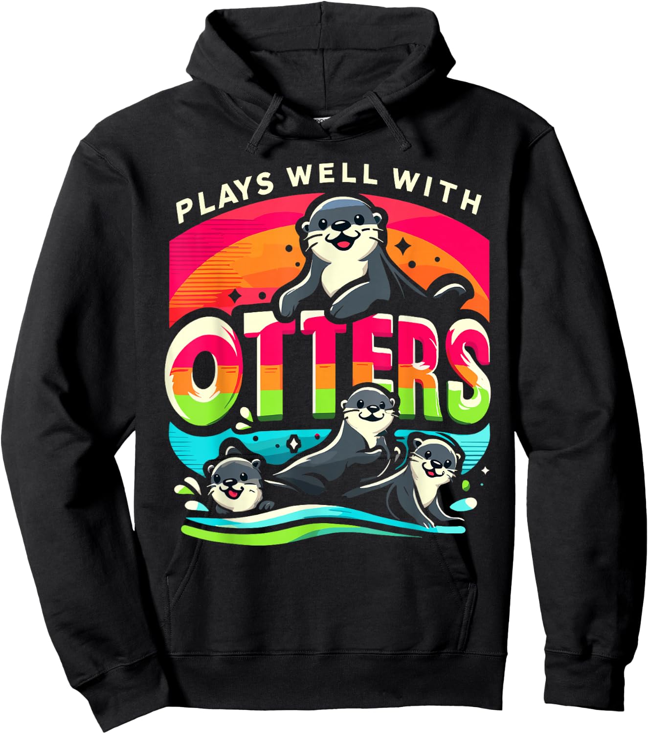 Plays Well With Otters Shirt Big Pun Shirt Otter Hoodie - Hoodie | Black