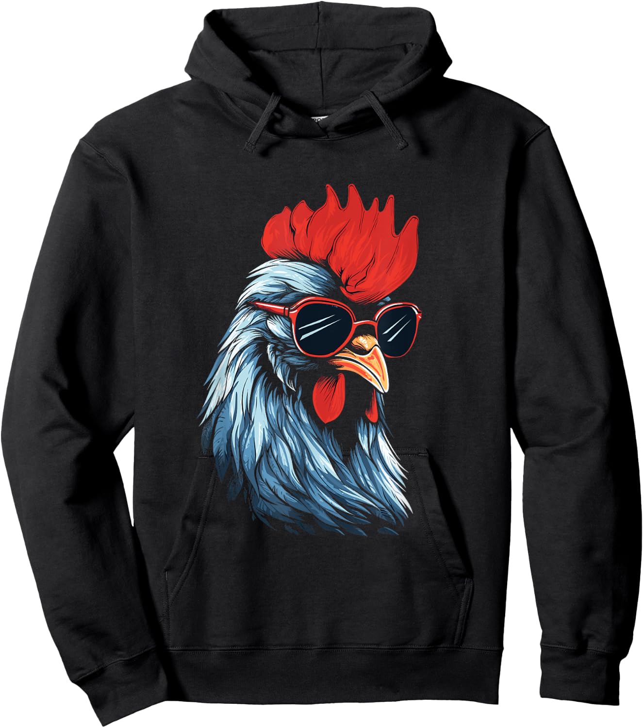 A cool Rooster wearing sunglasses Hoodie - Hoodie | Black