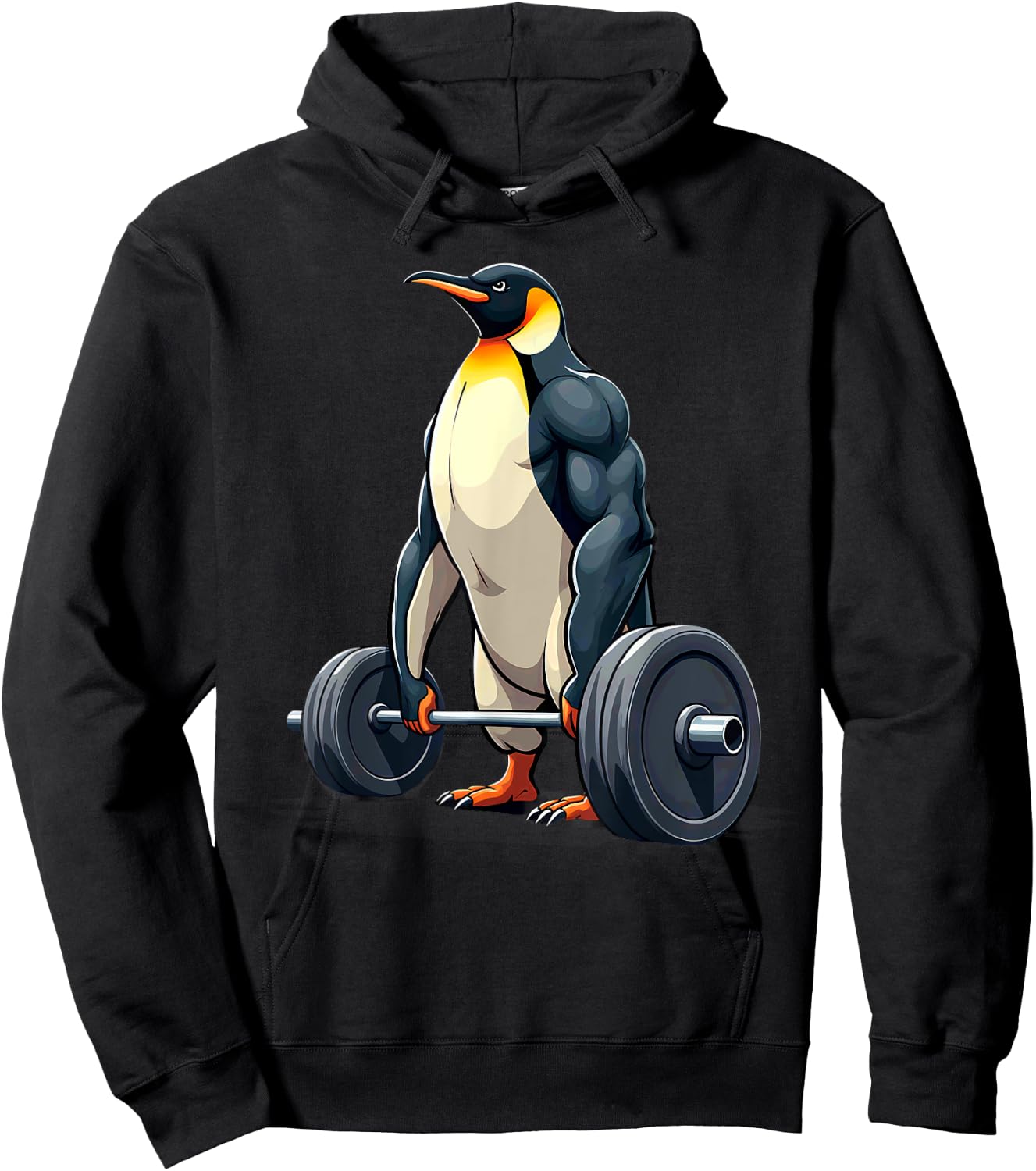 Fitness Penguin Gymer Bodybuilder Workout Gym , Adults, , Short Sleeve, , Black, Small Hoodie - Hoodie | Black