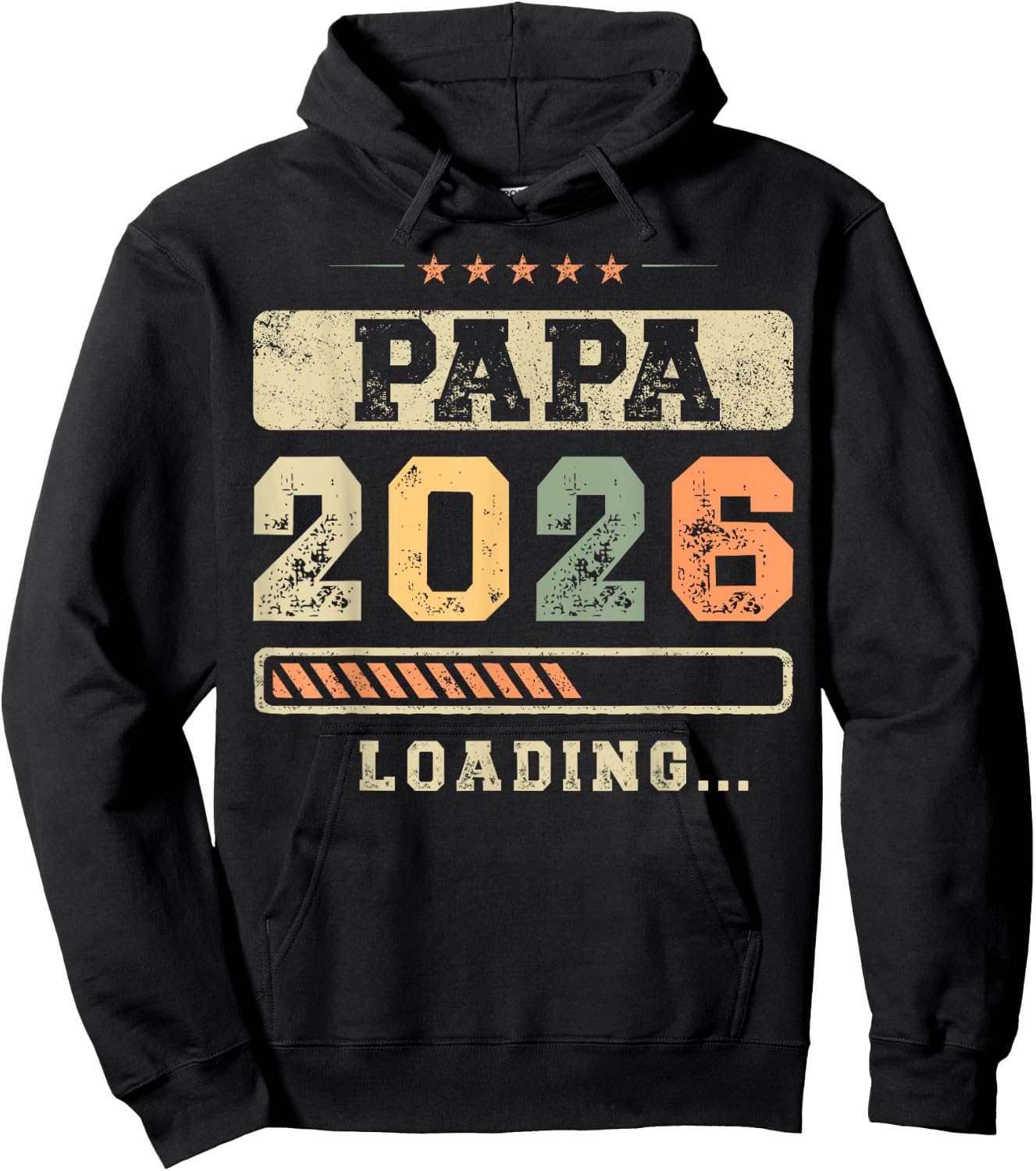 Papa 2026 Loading Fatherhood Baby Announcement Dad To Be , black Hoodie - Hoodie | Black