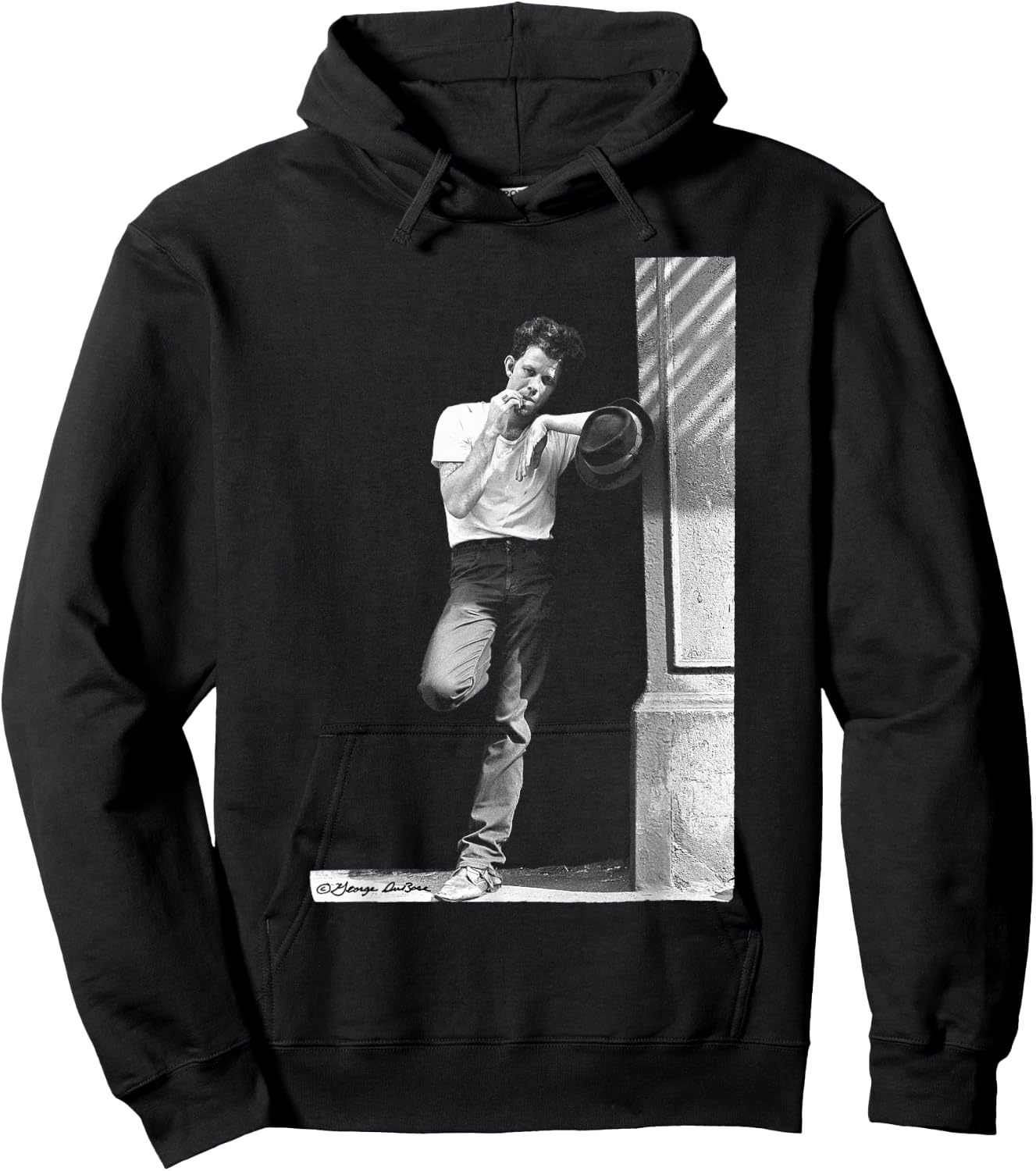 Tom Waits Portrait in Street by George DuBose Hoodie - Hoodie | Black