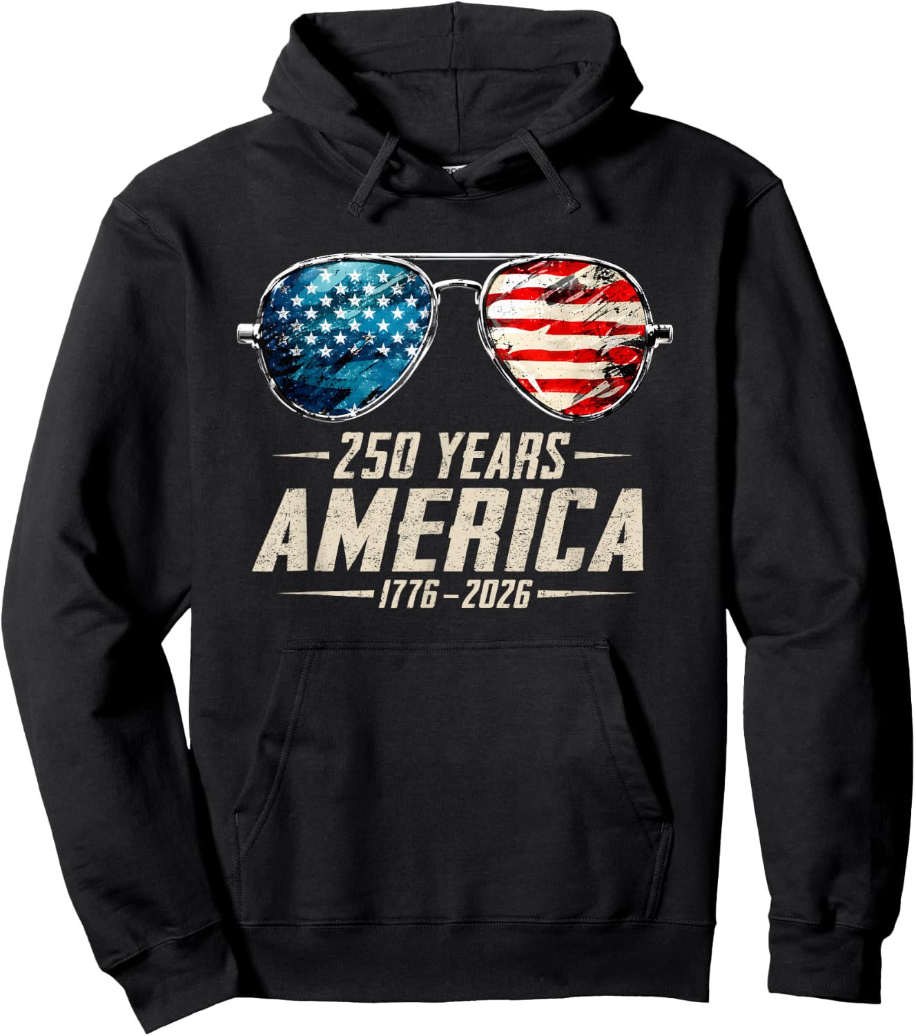 America Retro 250 Years 250th Anniversary USA 1776 2026 Hoodie - Hoodie | Black