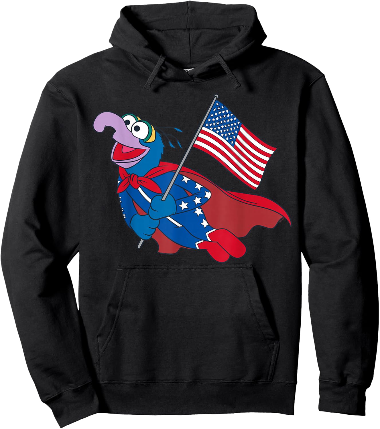 Disney The Muppets Gonzo 4th of July American Flag USA 250th Hoodie - Hoodie | Black
