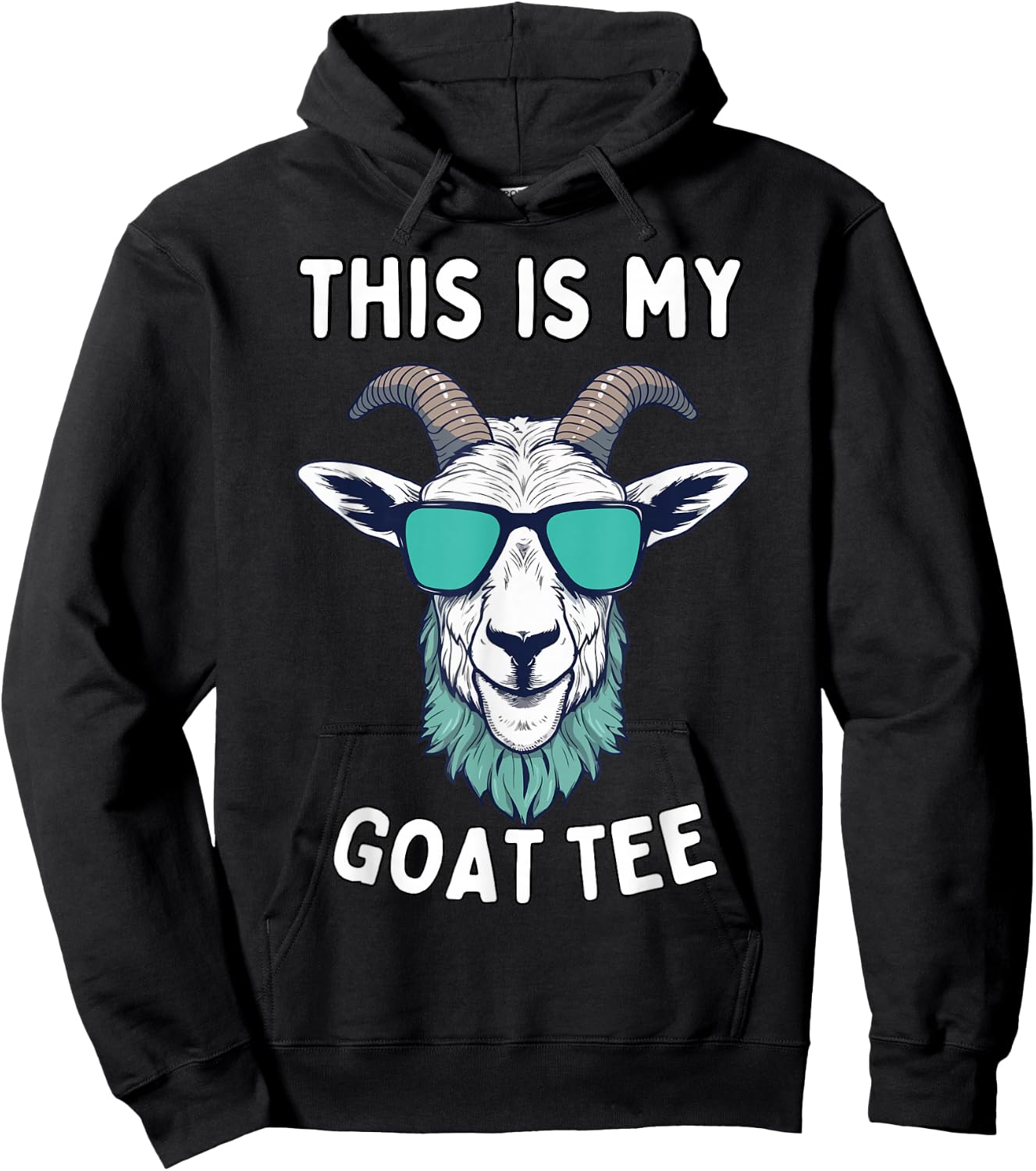 This is My Goat Funny Goat with Glasses Goat Lover Men Hoodie - Hoodie | Black