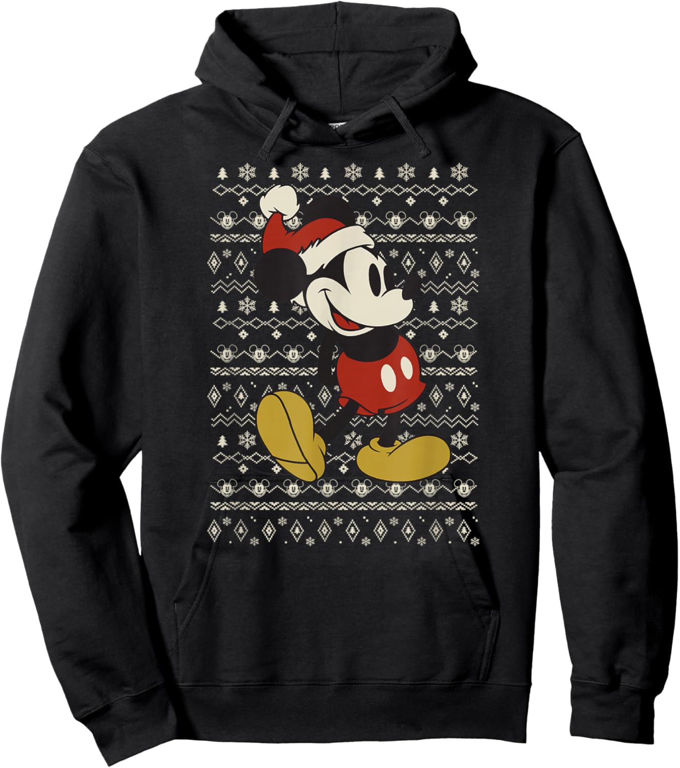 Disney Vintage Mickey Mouse Holiday Hoodie - Hoodie | Black
