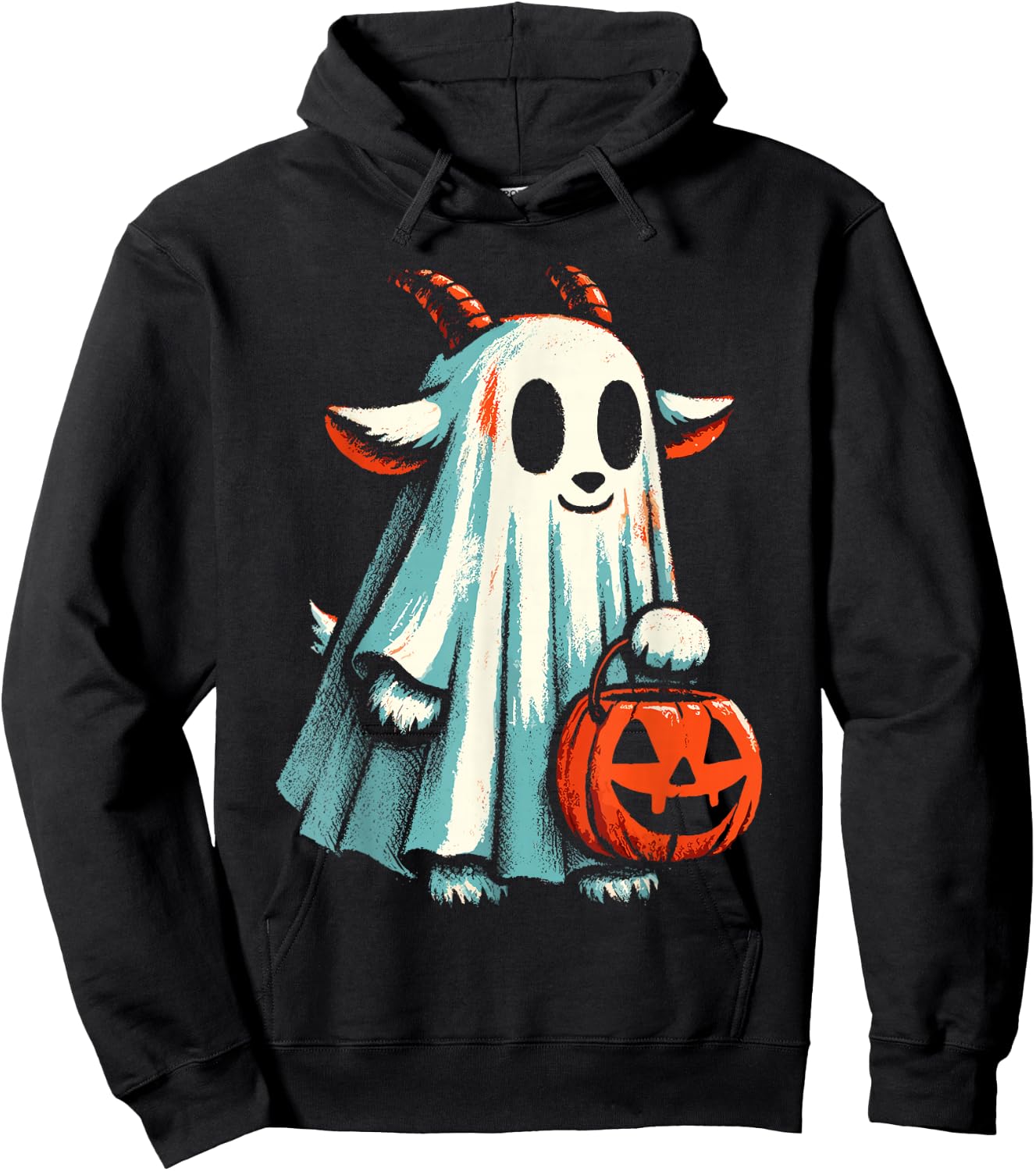 Goat Ghost Funny Halloween Hoodie - Hoodie | Black
