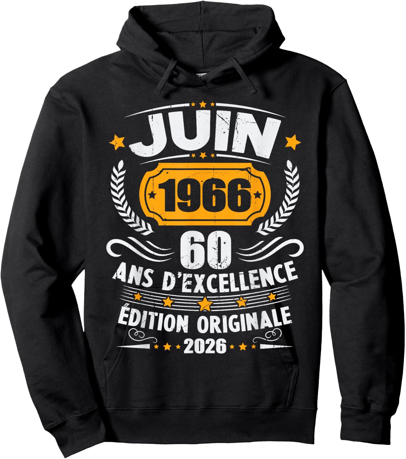 Vintage Juin 1966 Cadeau Anniversaire 60 Ans Hommes Femmes Hoodie - Hoodie | Black