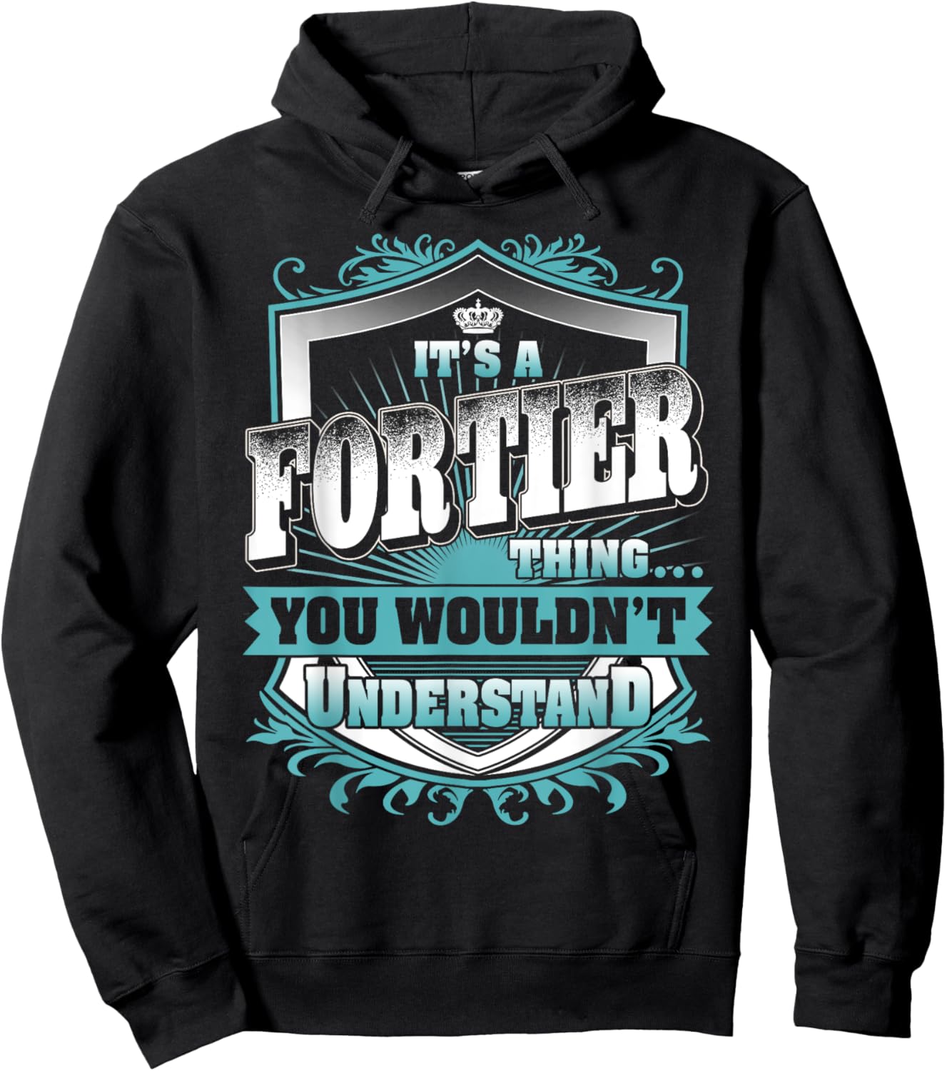 It's A FORTIER Thing You Wouldn't Understand Name Vintage Hoodie - Hoodie | Black